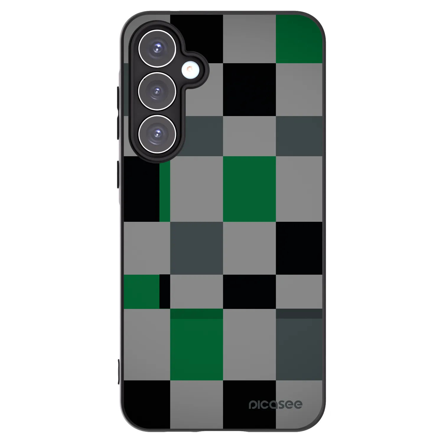 Picasee silikonowe czarne etui na Samsung Galaxy A55 5G A556B - Block Grid