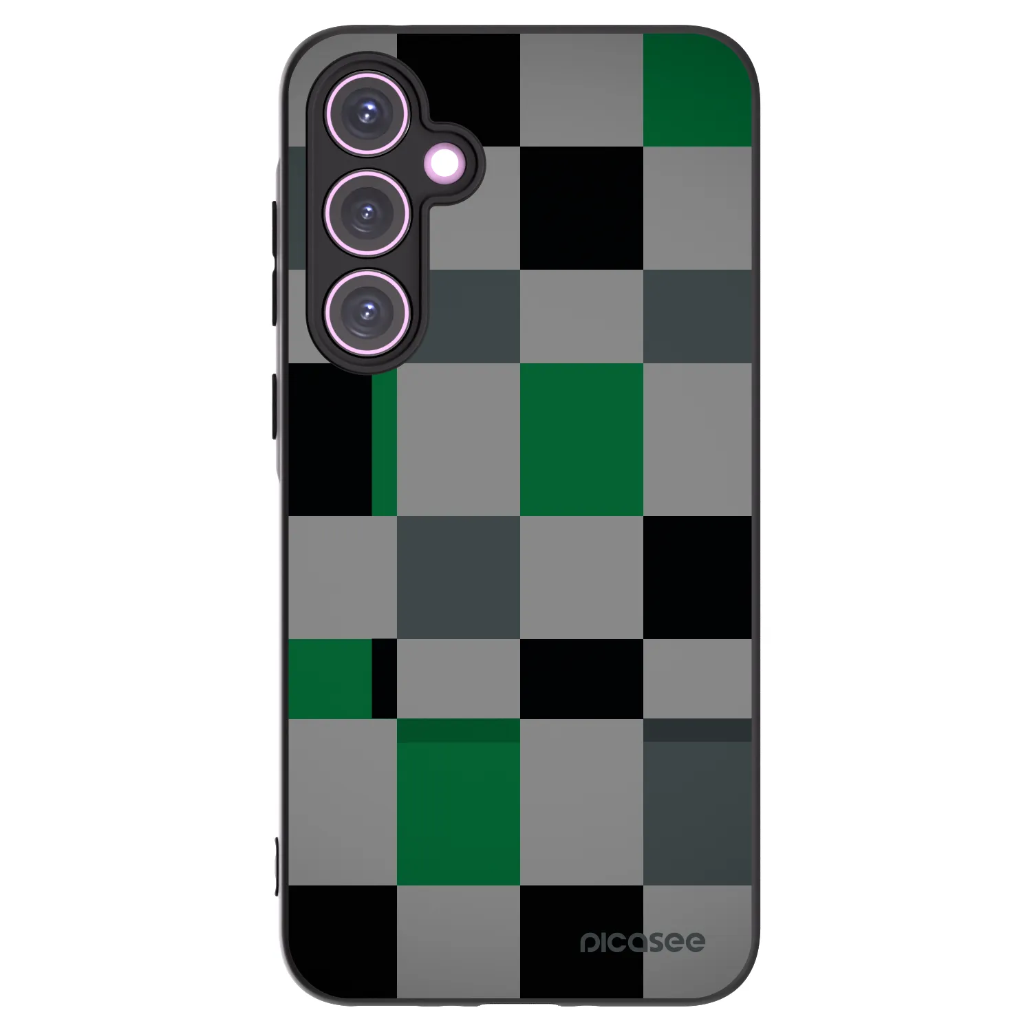 Picasee silikonowe czarne etui na Samsung Galaxy A35 5G A356B - Block Grid
