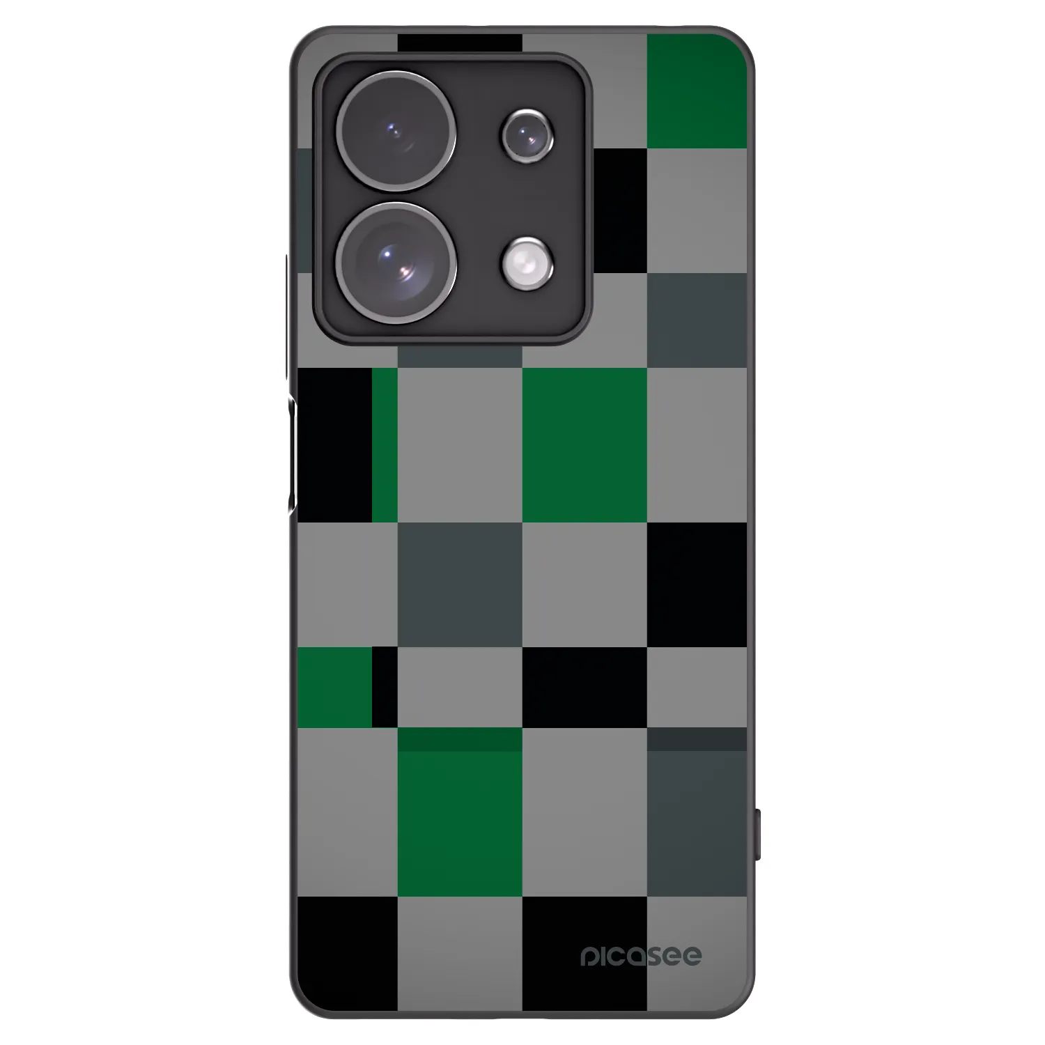 Picasee silikonowe czarne etui na Xiaomi Redmi Note 13 Pro 4G - Block Grid