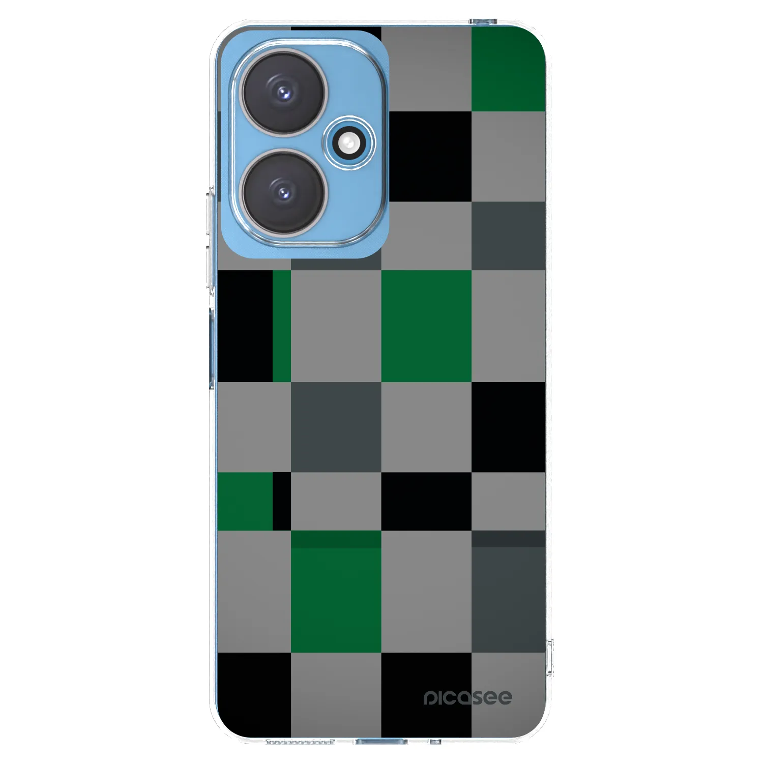 Picasee silikonowe przeźroczyste etui na Xiaomi Redmi 13C 5G - Block Grid