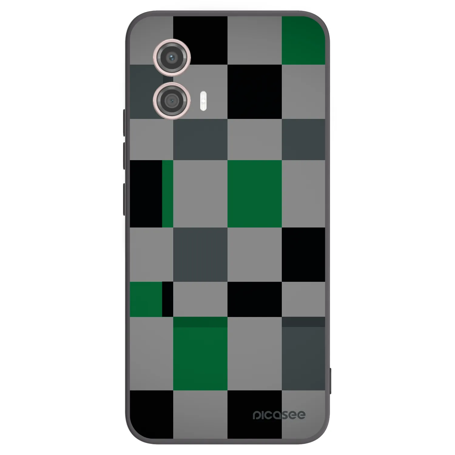 Picasee silikonowe czarne etui na Motorola Moto G53 5G - Block Grid