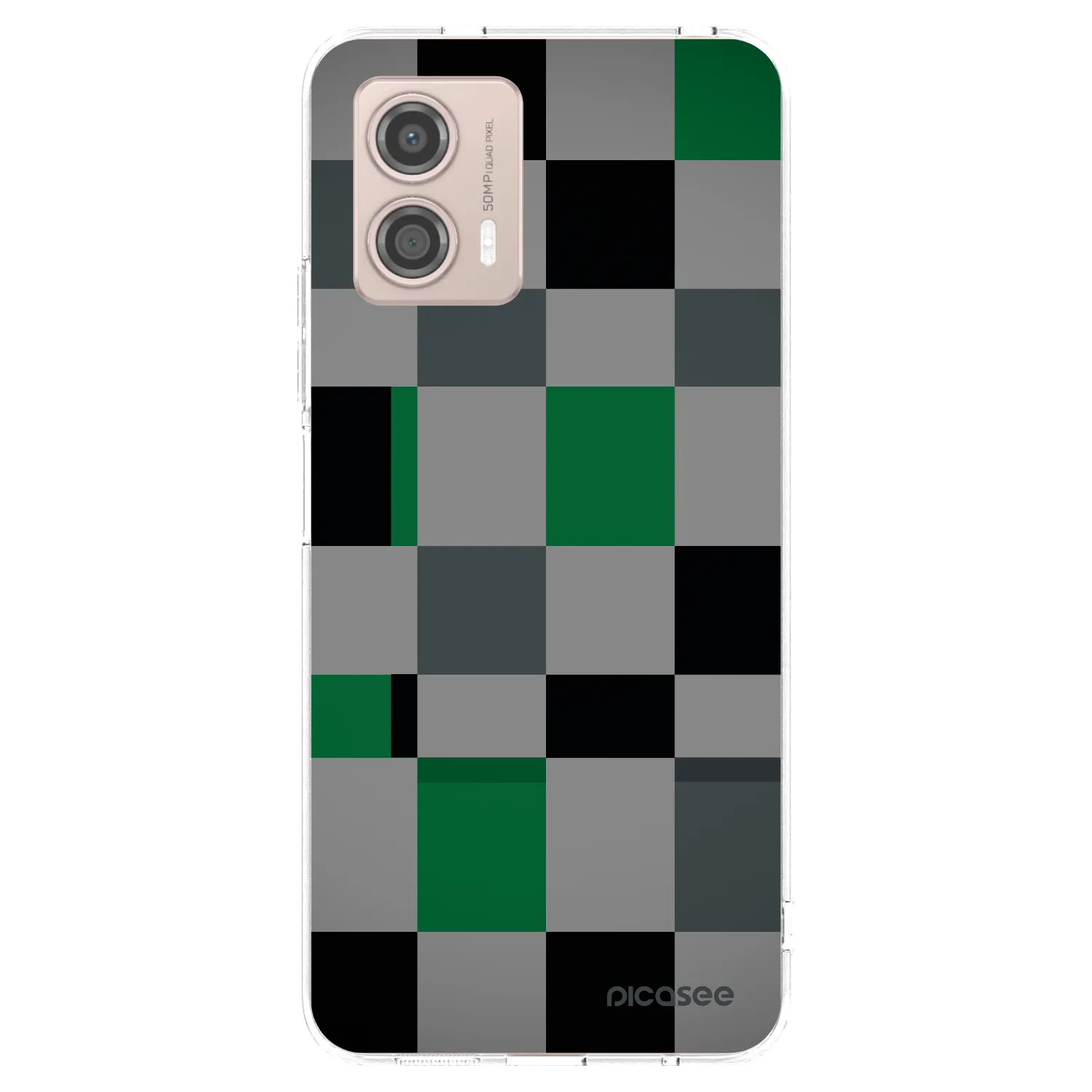 Picasee silikonowe przeźroczyste etui na Motorola Moto G53 5G - Block Grid