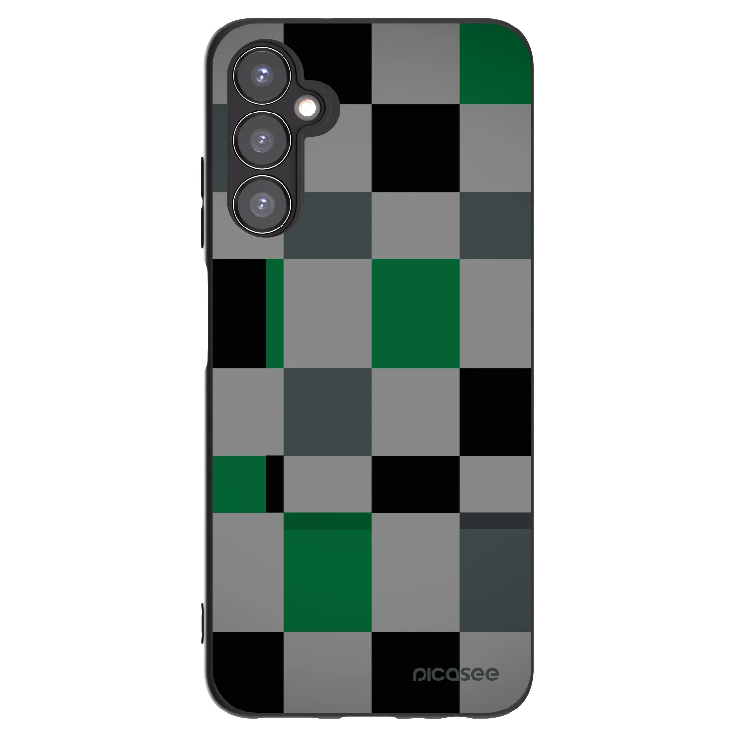 Picasee silikonowe czarne etui na Samsung Galaxy A05s A057G - Block Grid