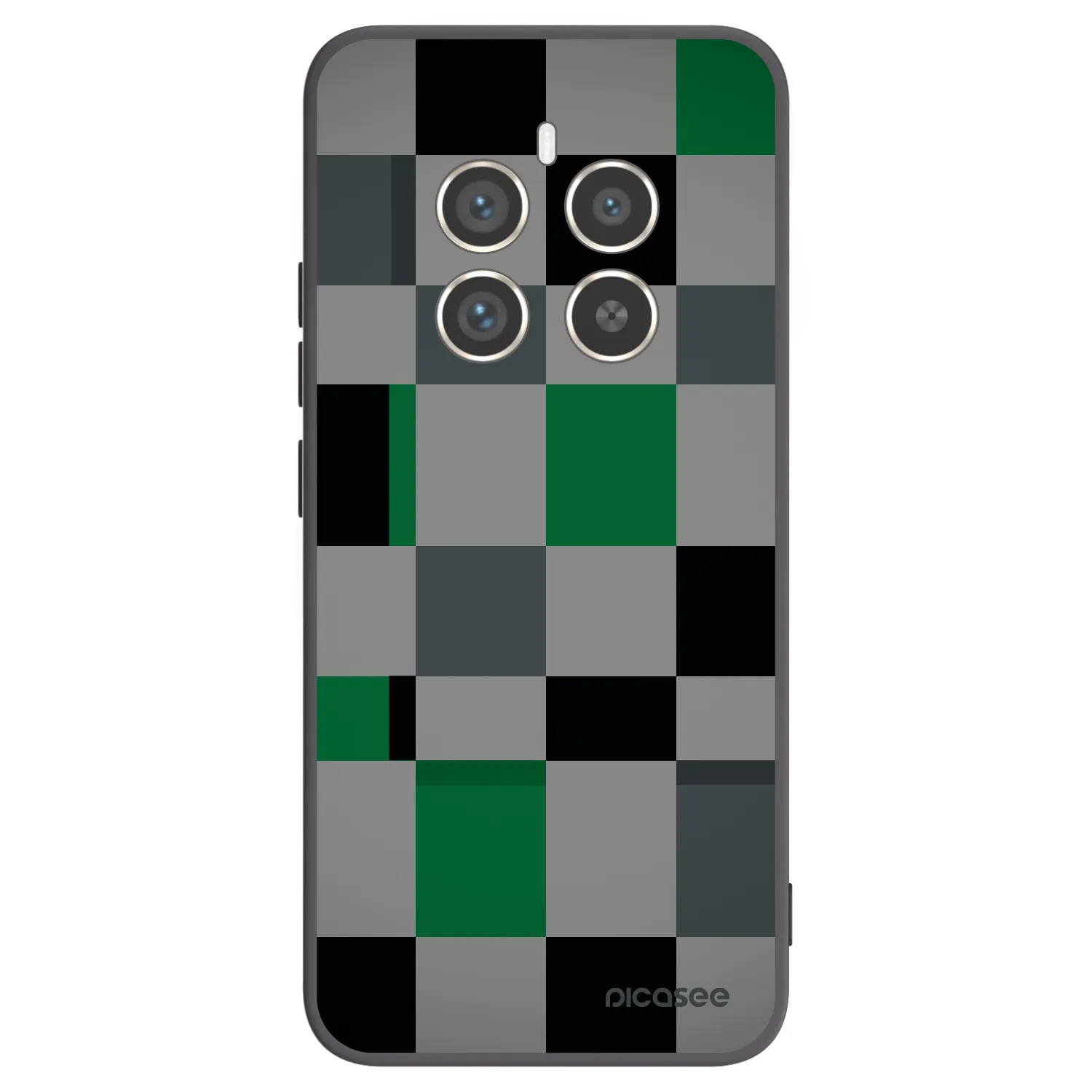 Picasee silikonowe czarne etui na Realme 12 Pro 5G - Block Grid