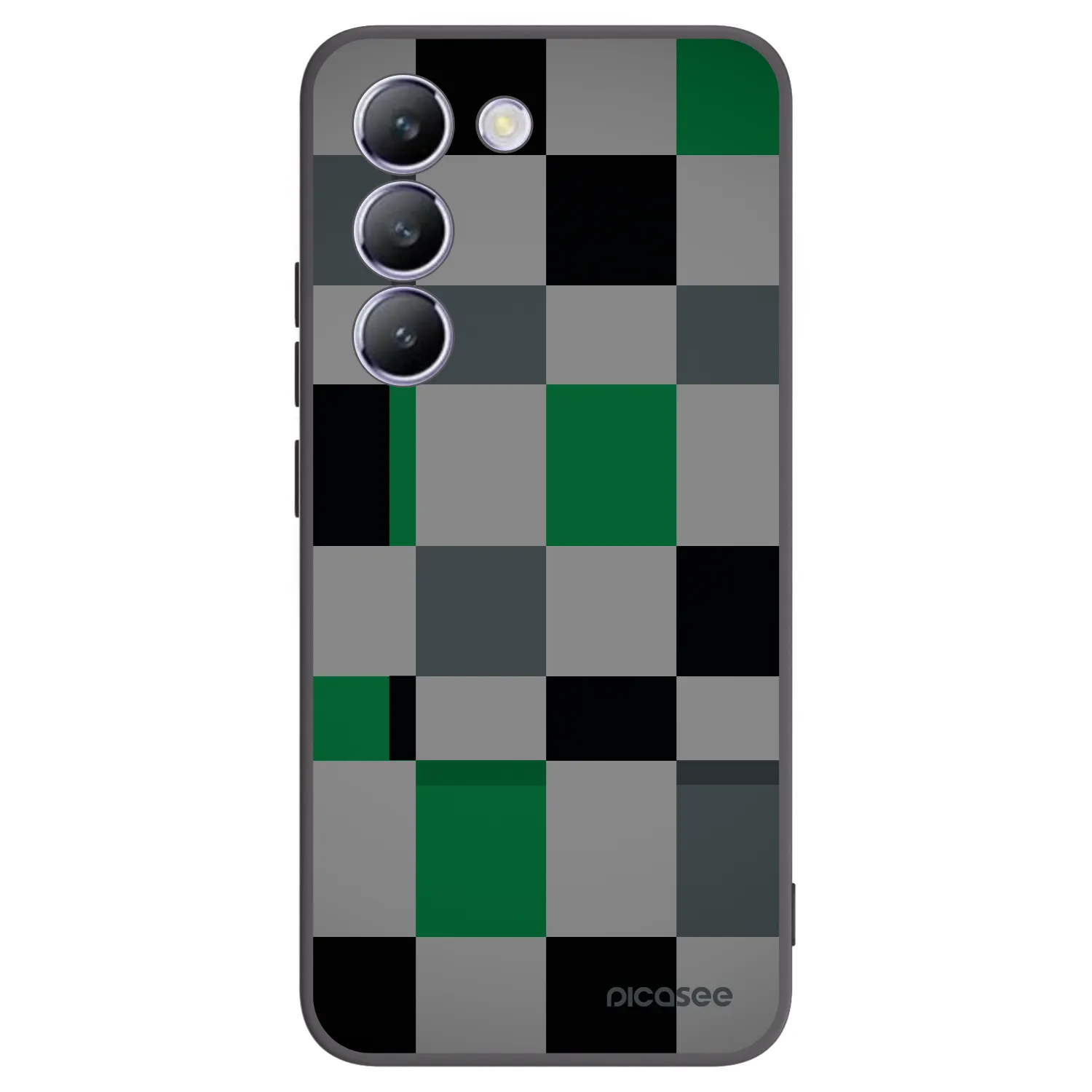 Picasee silikonowe czarne etui na Vivo V40 SE 5G - Block Grid