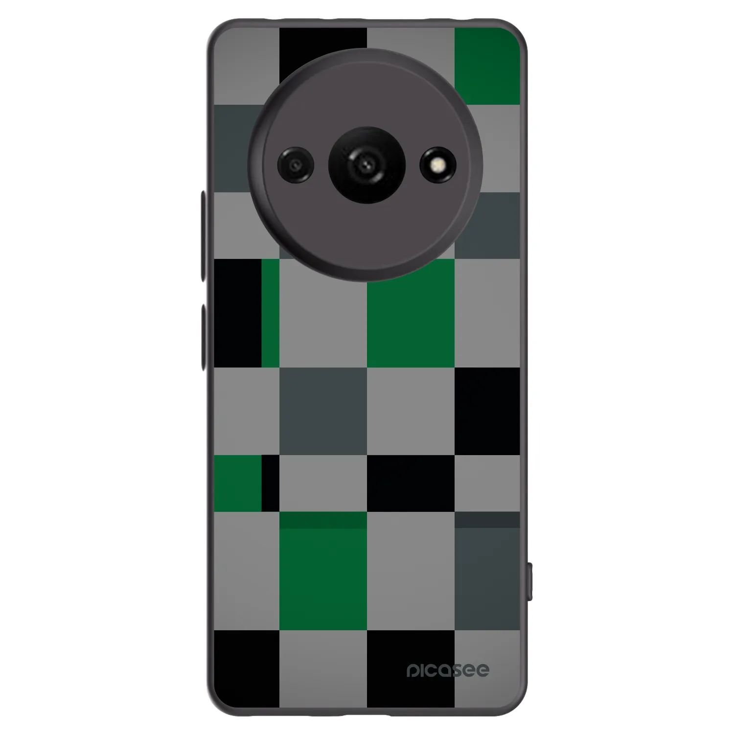 Picasee silikonowe czarne etui na Xiaomi Redmi A3 - Block Grid