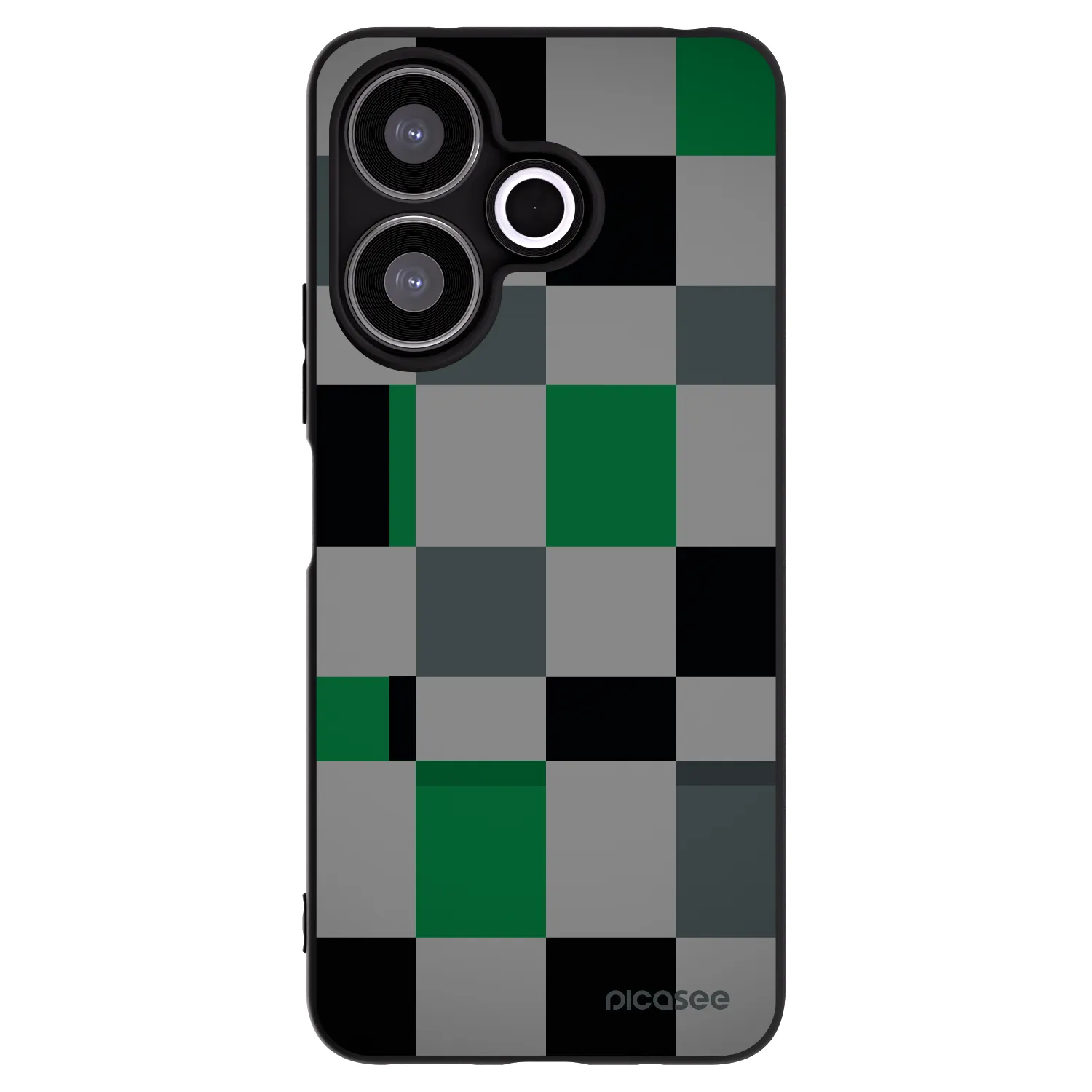 Picasee silikonowe czarne etui na Xiaomi Redmi 13 4G - Block Grid