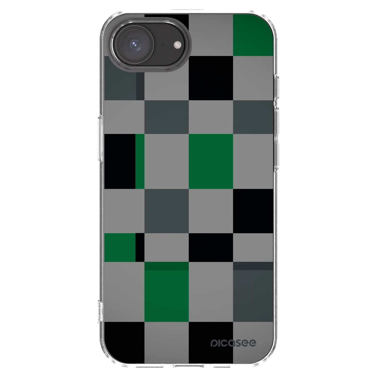 Picasee silikonowe przeźroczyste etui na Apple iPhone 16e - Block Grid
