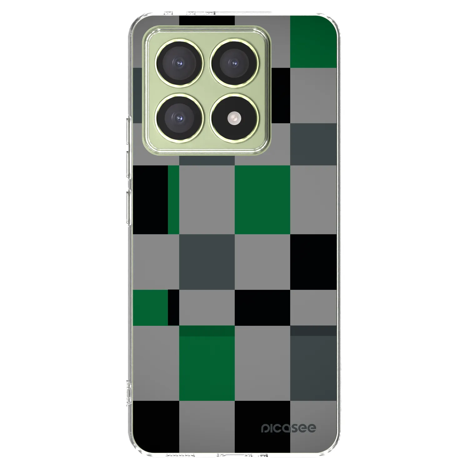 Picasee silikonowe przeźroczyste etui na Xiaomi 14T - Block Grid
