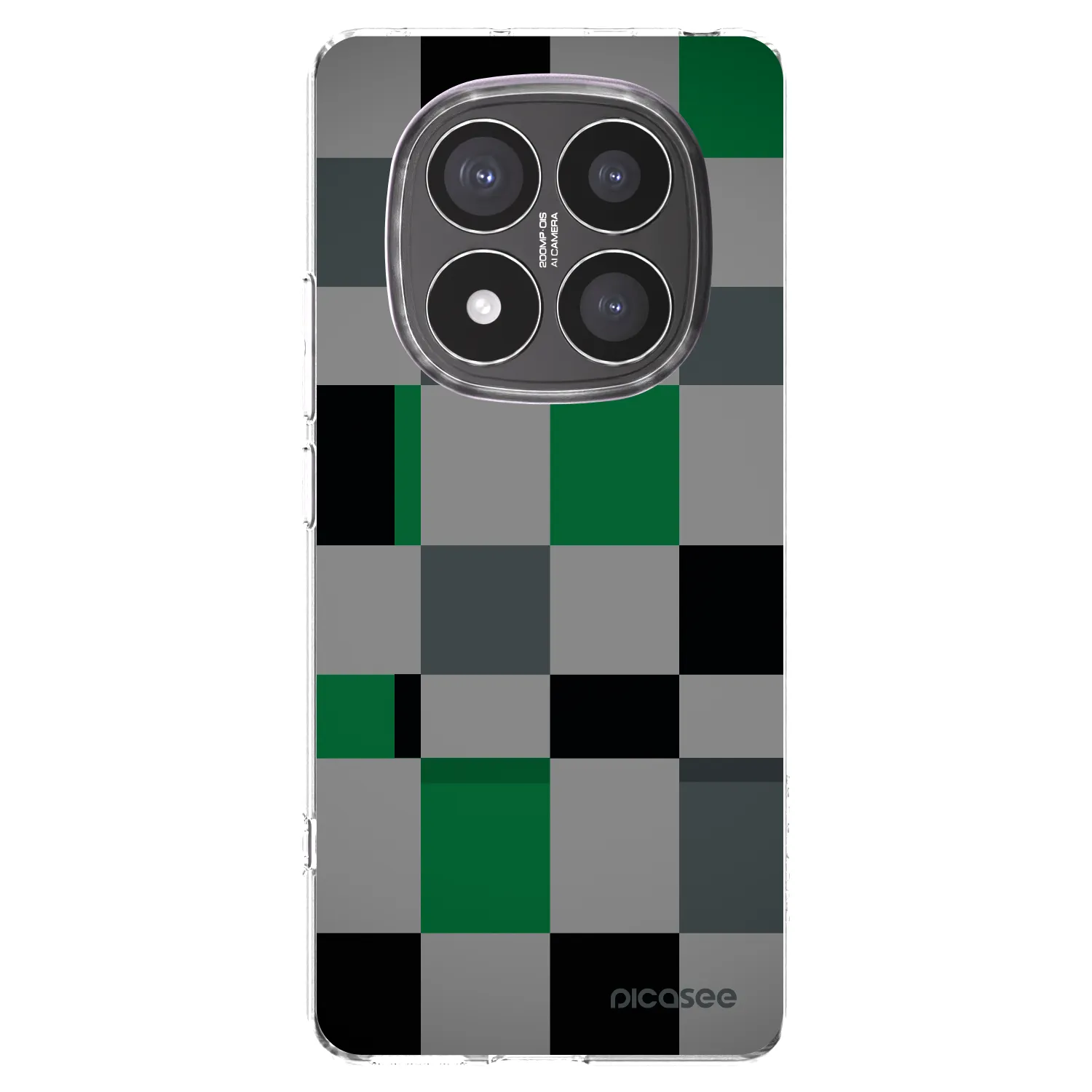 Picasee silikonowe przeźroczyste etui na Xiaomi Redmi Note 14 Pro+ 5G - Block Grid