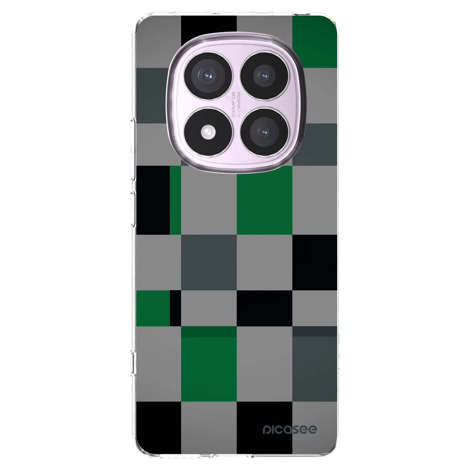Picasee silikonowe przeźroczyste etui na Xiaomi Redmi Note 14 Pro 5G - Block Grid