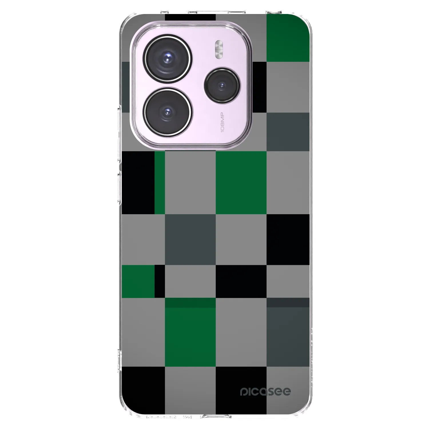 Picasee silikonowe przeźroczyste etui na Xiaomi Redmi Note 14 5G - Block Grid