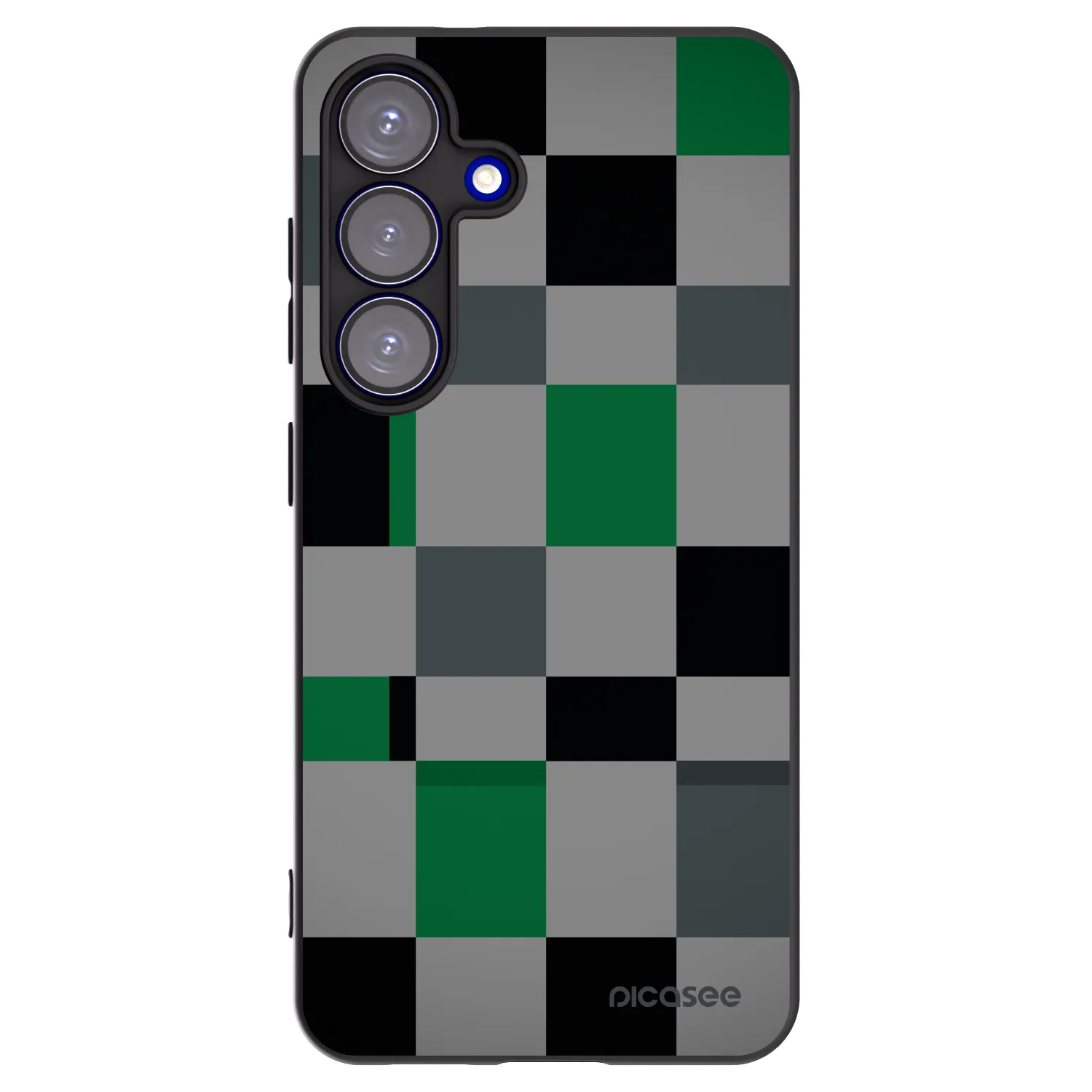 Picasee silikonowe czarne etui na Samsung Galaxy S25 5G - Block Grid