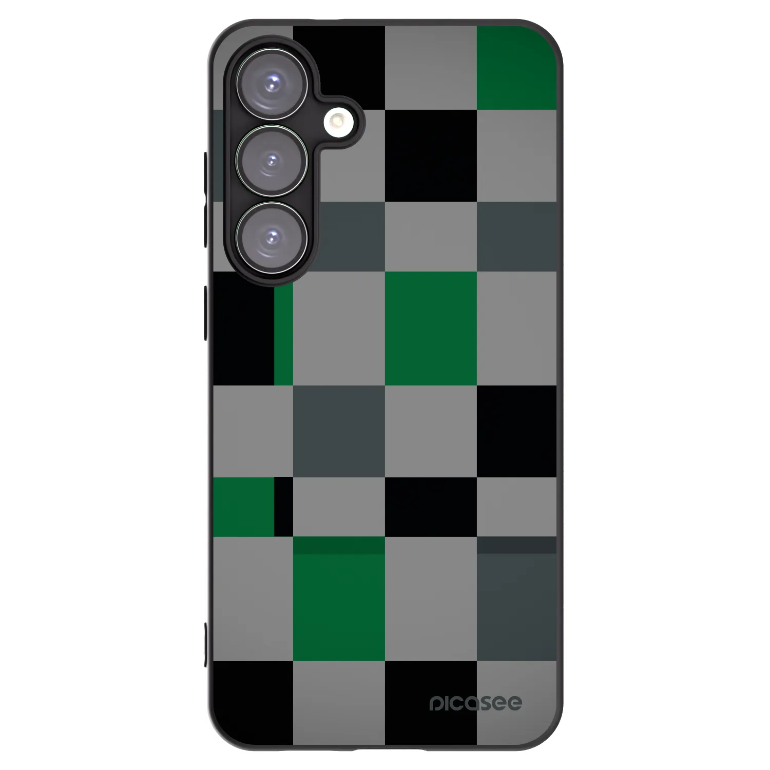 Picasee silikonowe czarne etui na Samsung Galaxy S25+ 5G - Block Grid