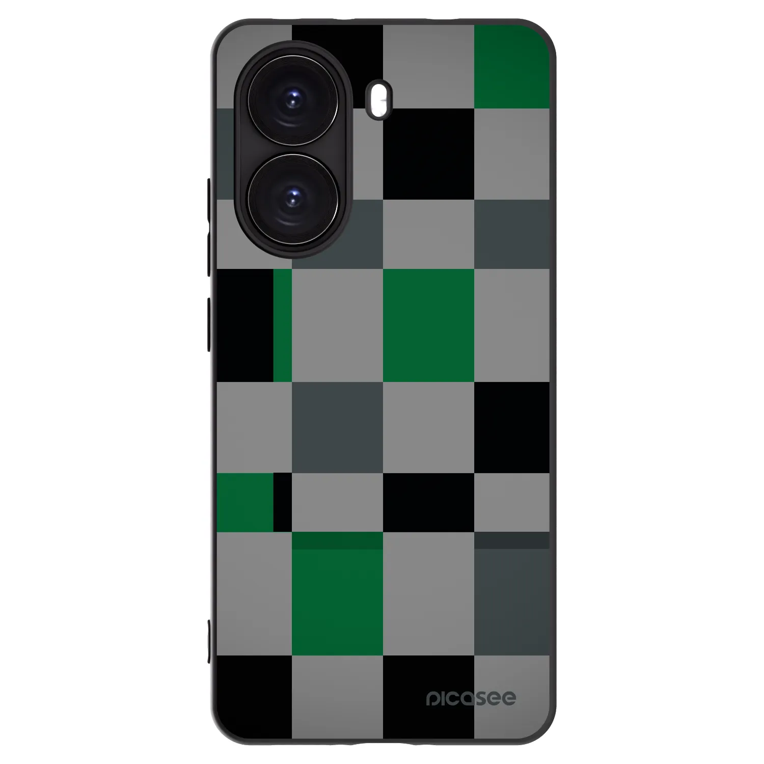 Picasee silikonowe czarne etui na Xiaomi Poco X7 Pro 5G - Block Grid