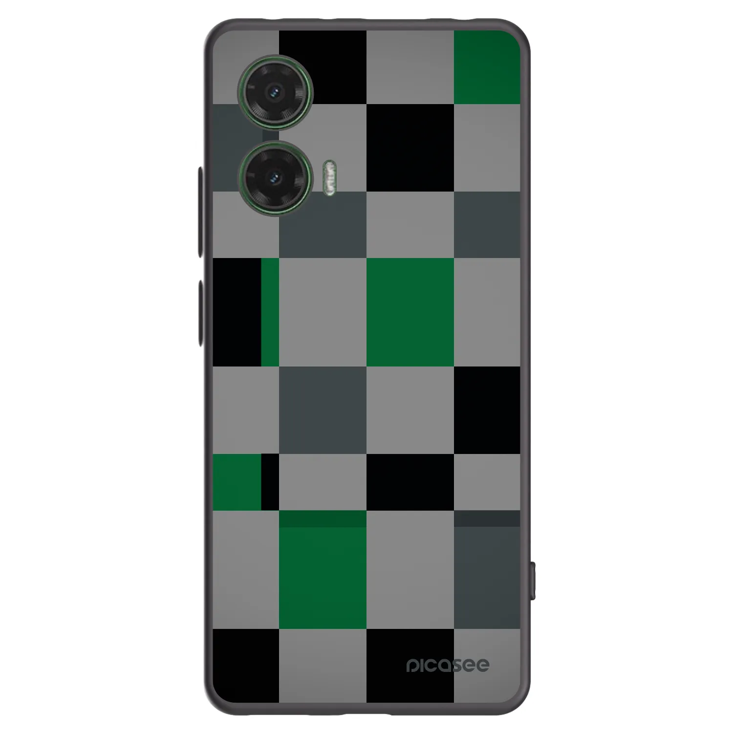 Picasee silikonowe czarne etui na Motorola Moto G35 5G - Block Grid