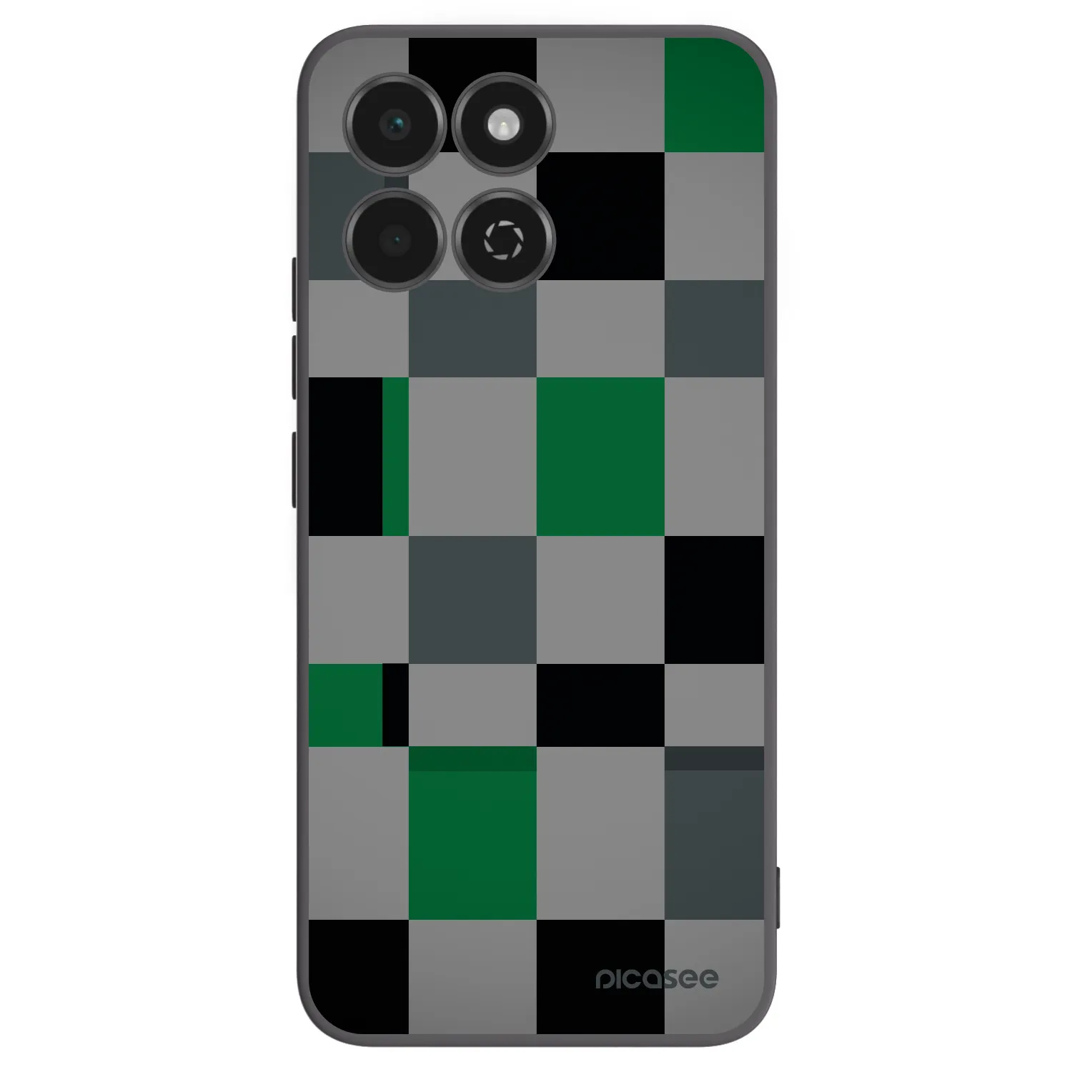 Picasee silikonowe czarne etui na Honor 200 Smart 5G - Block Grid