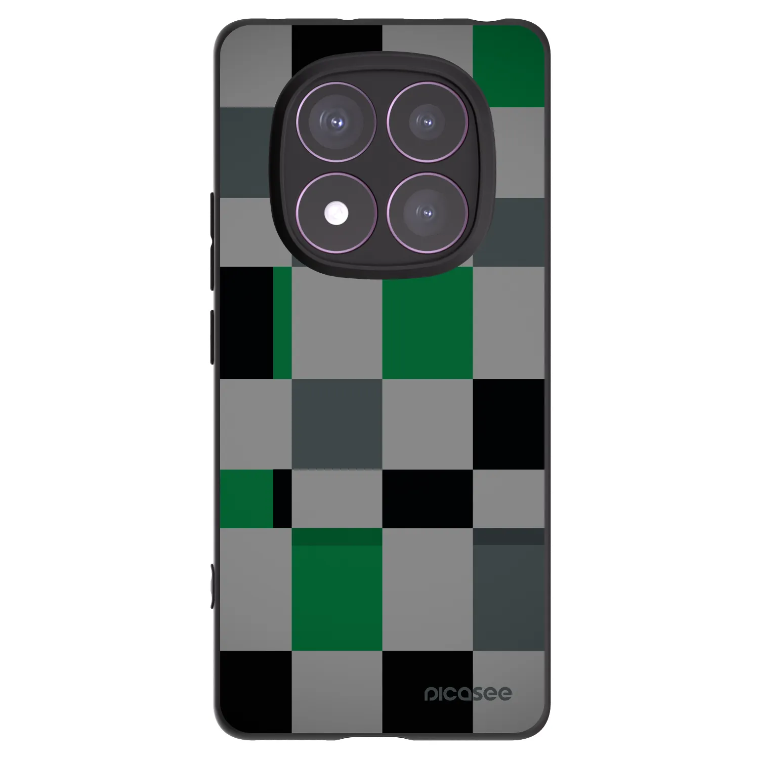 Picasee silikonowe czarne etui na Xiaomi Redmi Note 14 Pro 4G - Block Grid