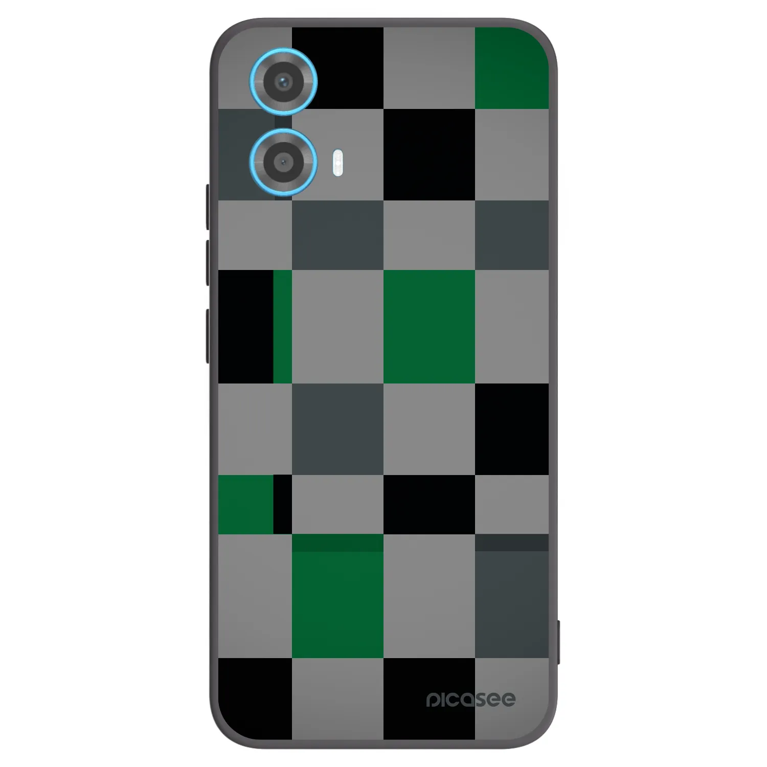 Picasee silikonowe czarne etui na Motorola Moto G34 5G - Block Grid