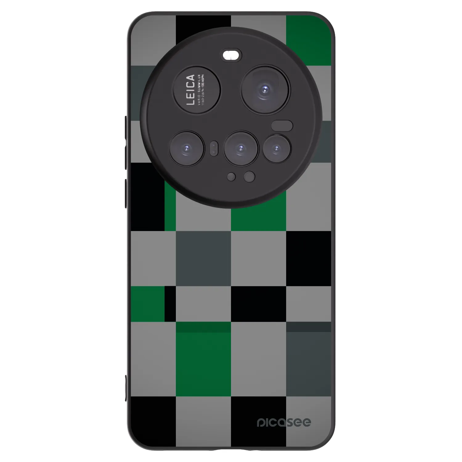 Picasee silikonowe czarne etui na Xiaomi 15 Ultra - Block Grid