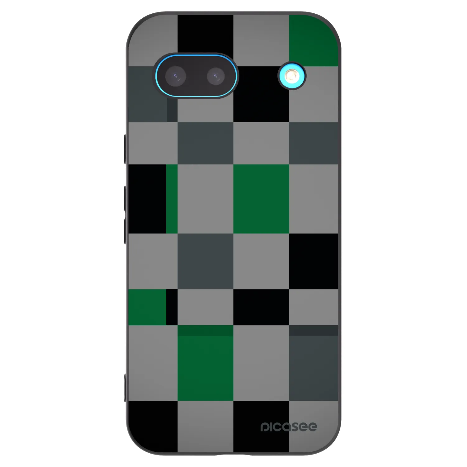 Picasee silikonowe czarne etui na Google Pixel 8a - Block Grid