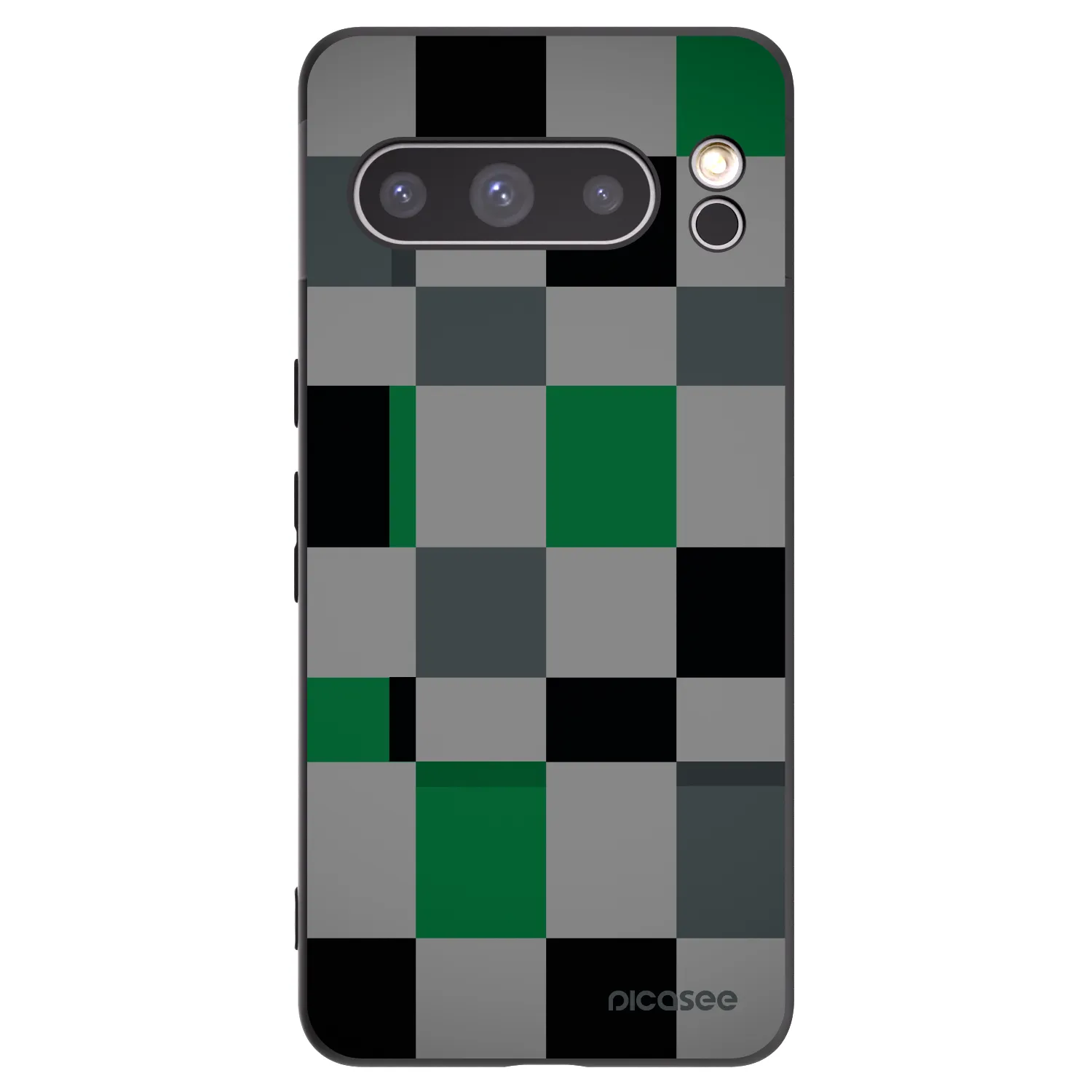 Picasee silikonowe czarne etui na Google Pixel 8 Pro - Block Grid