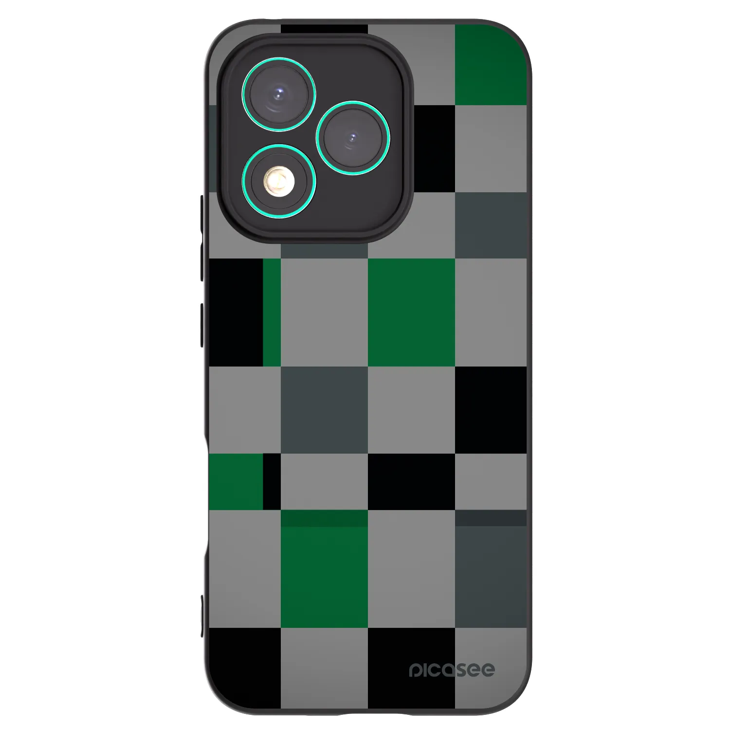 Picasee silikonowe czarne etui na Honor 400 Lite 5G - Block Grid