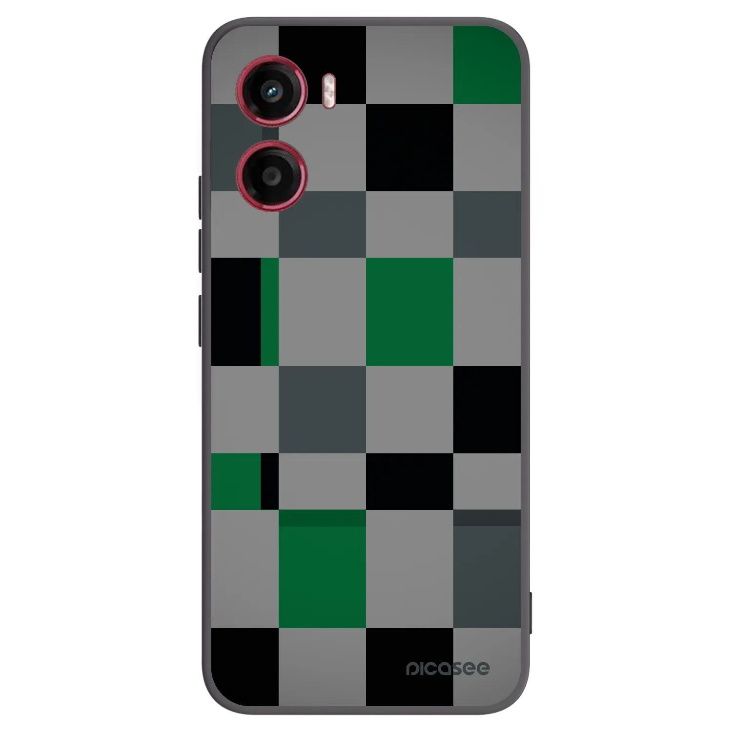 Picasee silikonowe czarne etui na Motorola Moto G05 - Block Grid