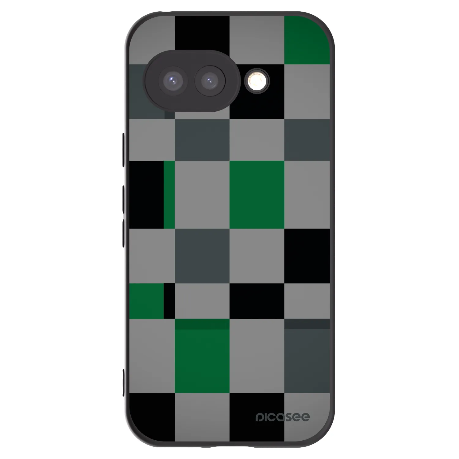 Picasee silikonowe czarne etui na Google Pixel 9a - Block Grid