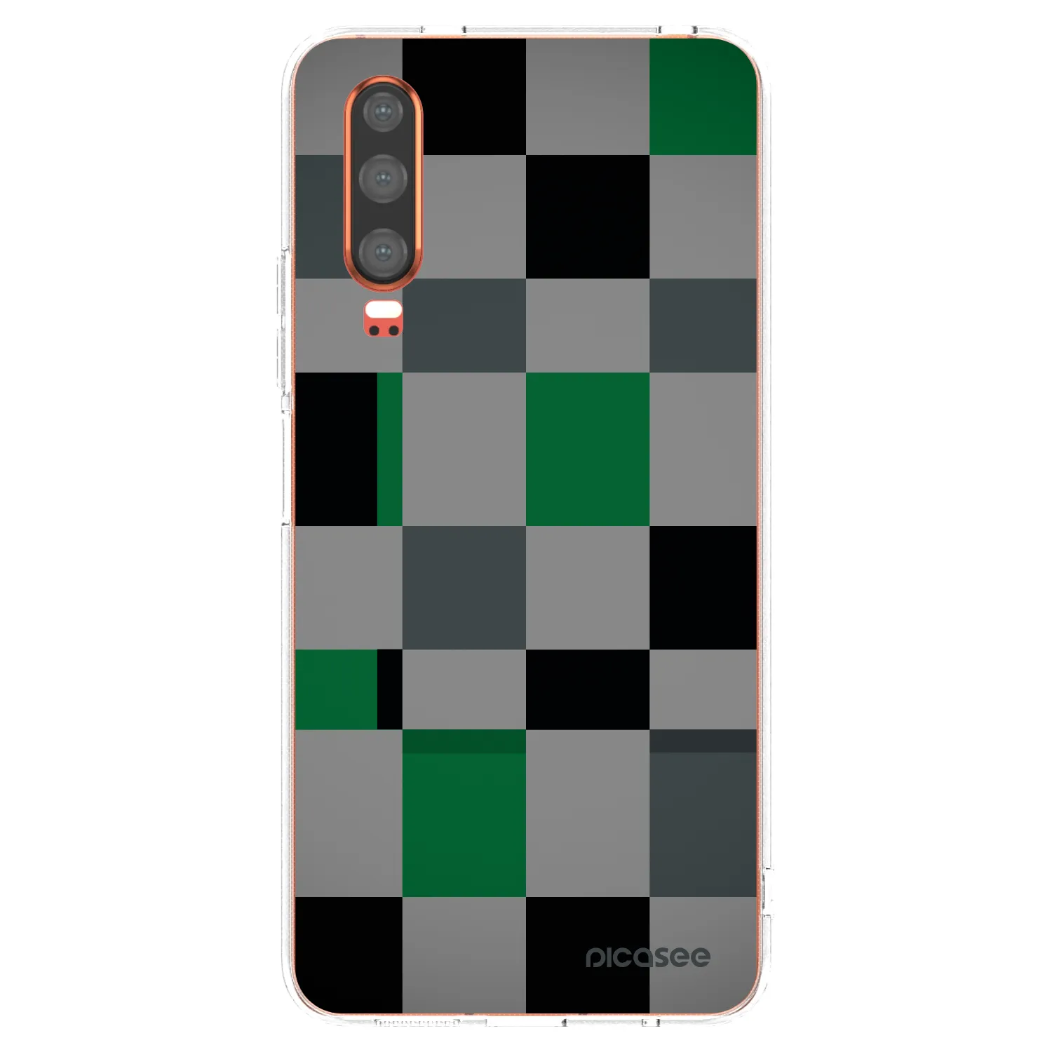 Picasee silikonowe przeźroczyste etui na Huawei P30 - Block Grid
