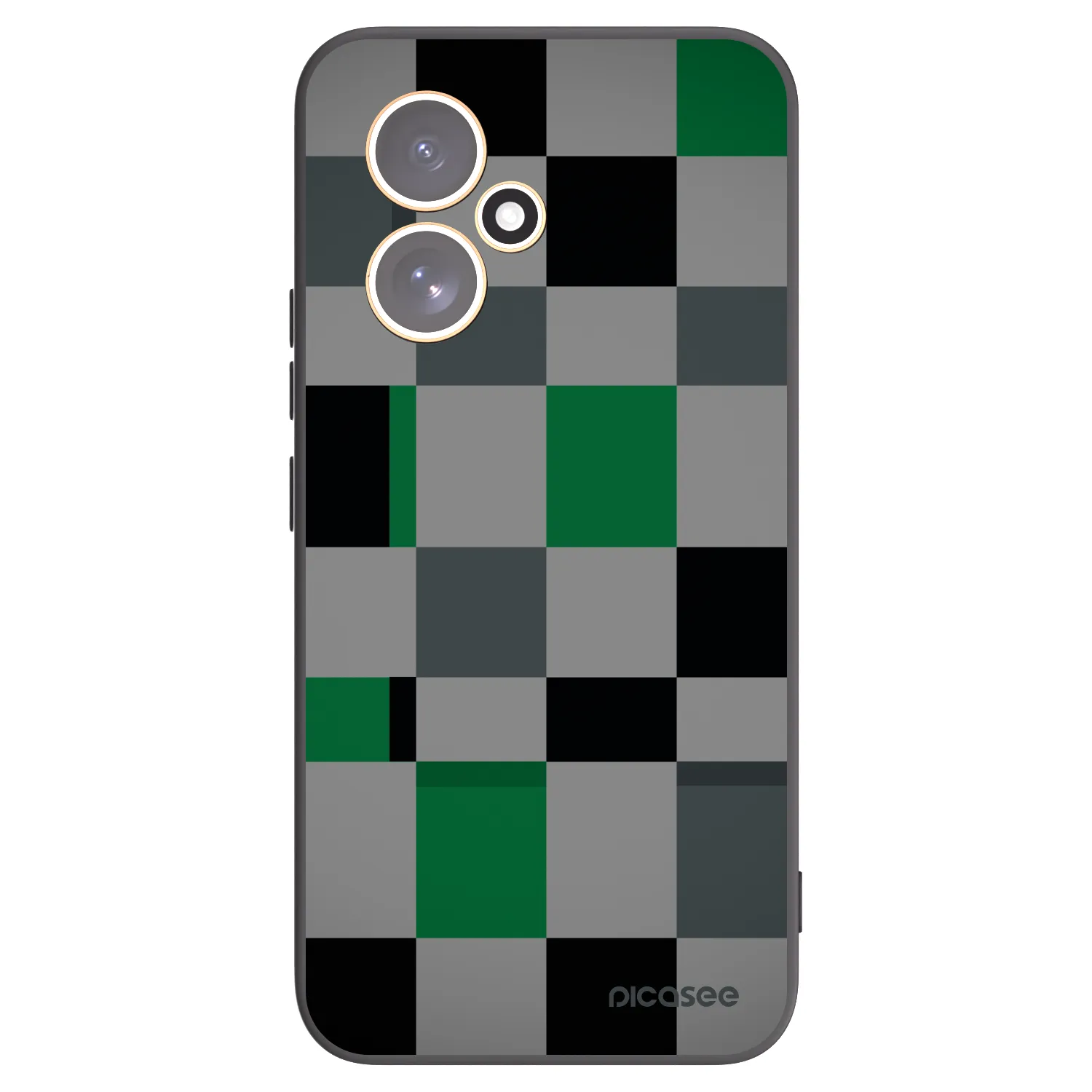 Picasee silikonowe czarne etui na Honor 400 5G - Block Grid