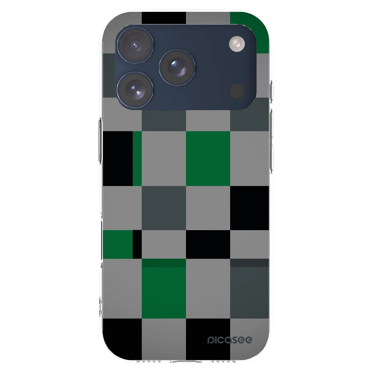 Picasee silikonowe przeźroczyste etui na Apple iPhone 17 Pro - Block Grid