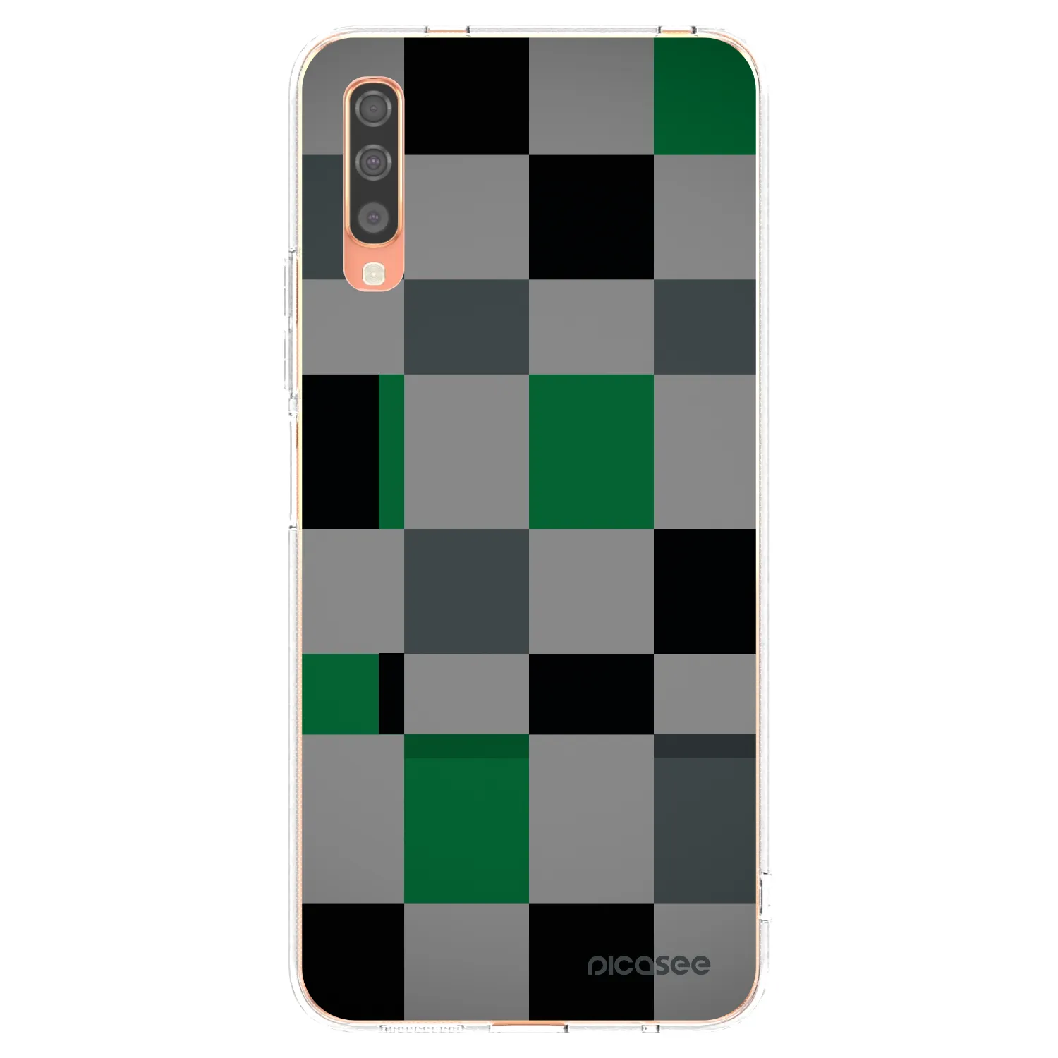 Picasee silikonowe przeźroczyste etui na Samsung Galaxy A70 A705F - Block Grid