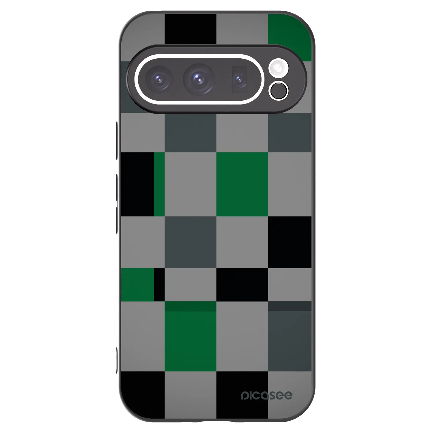 Picasee silikonowe czarne etui na Google Pixel 9 Pro XL - Block Grid