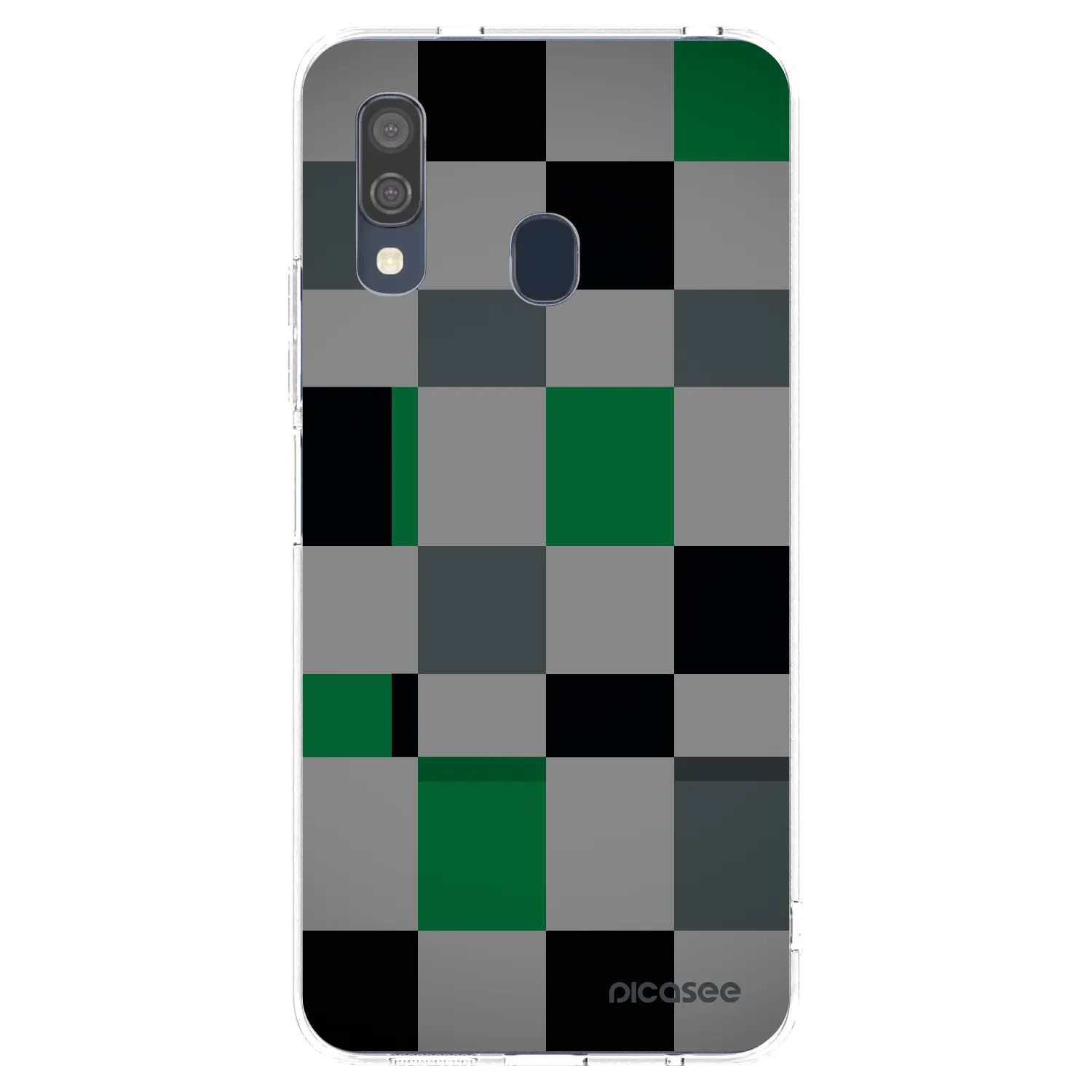 Picasee silikonowe przeźroczyste etui na Samsung Galaxy A40 A405F - Block Grid