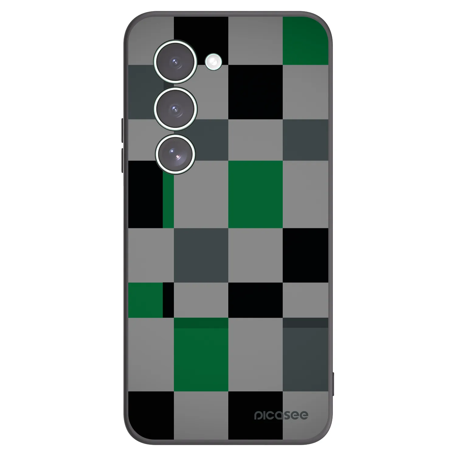 Picasee silikonowe czarne etui na Xiaomi Redmi 15 5G - Block Grid