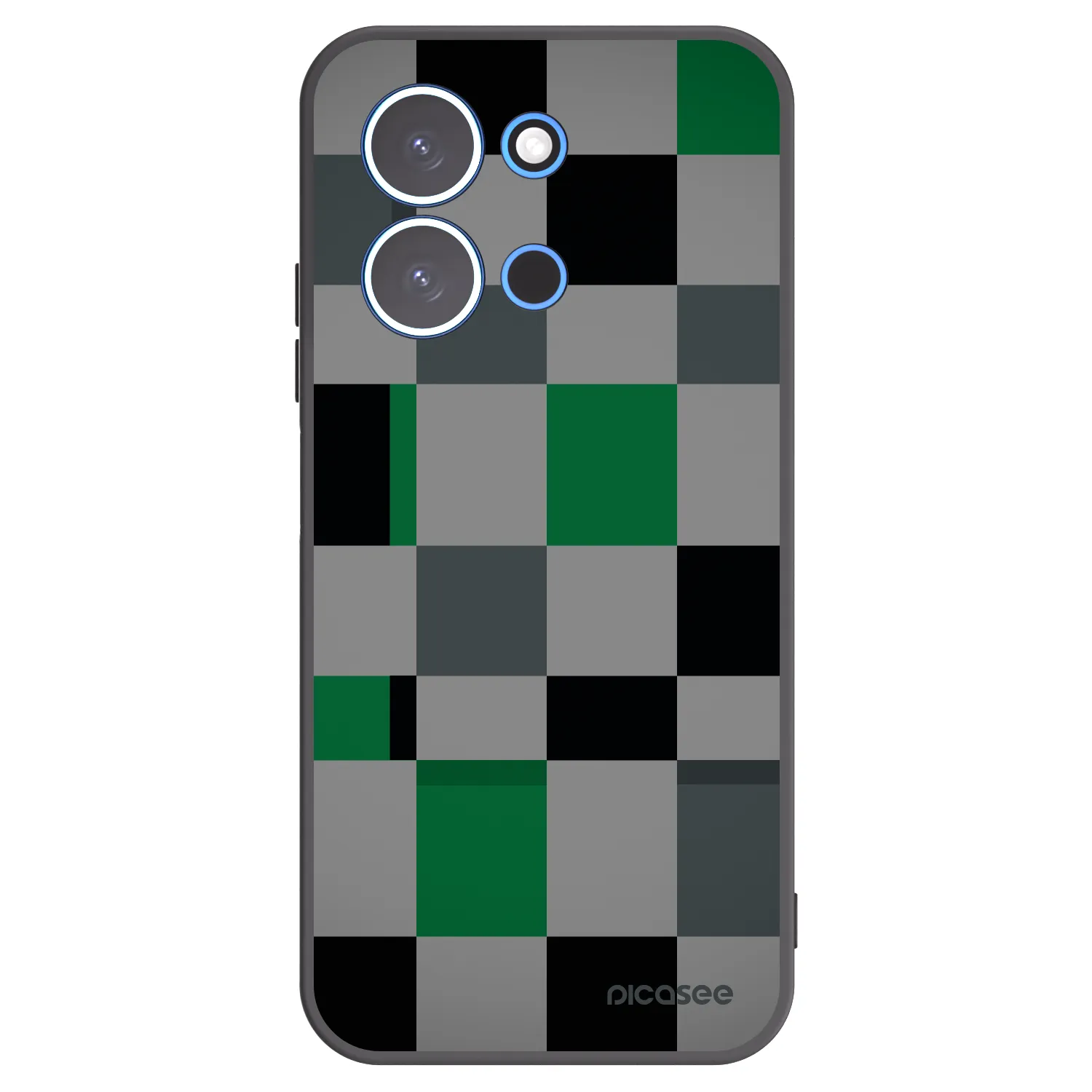Picasee silikonowe czarne etui na Xiaomi Redmi 15C 4G - Block Grid