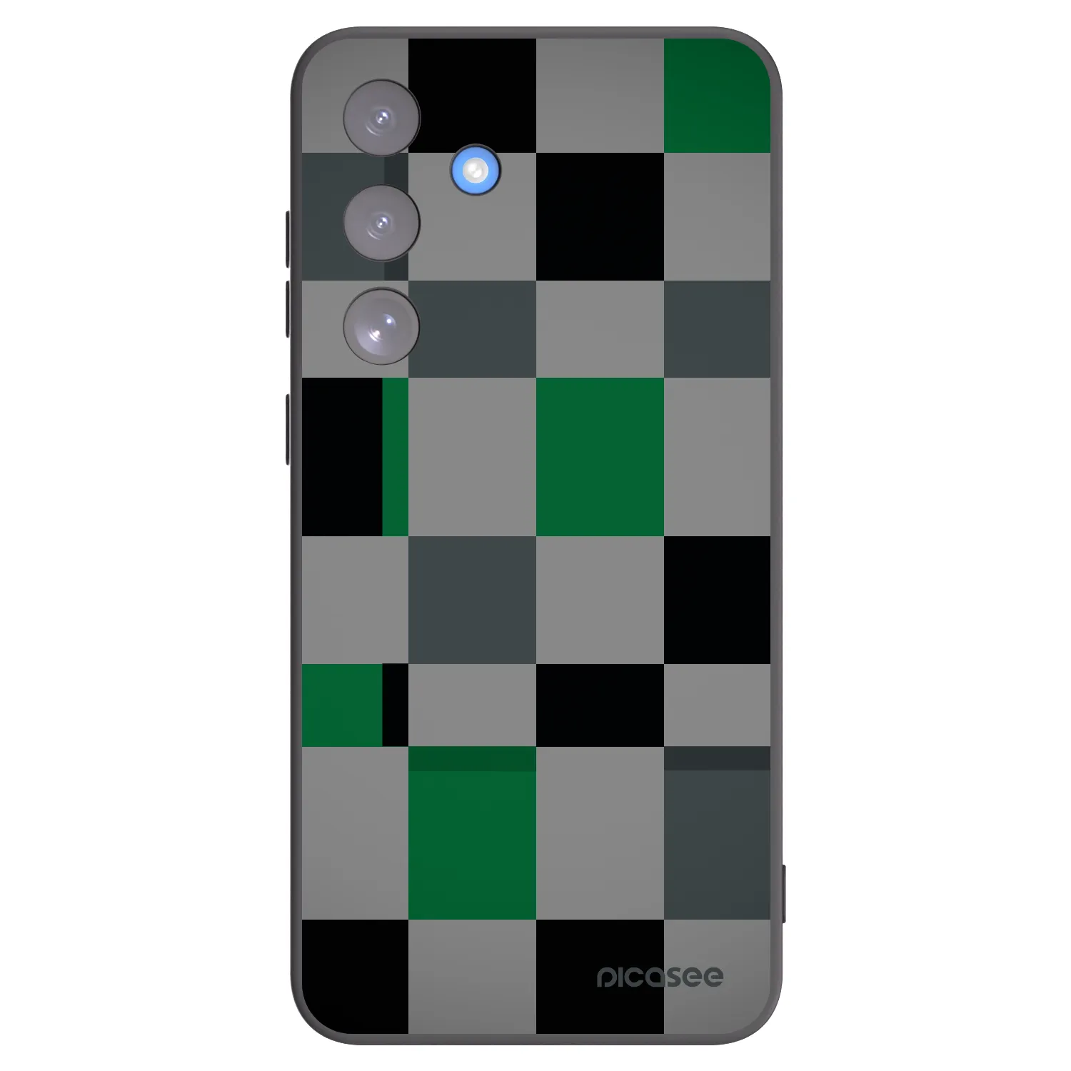 Picasee silikonowe czarne etui na Samsung Galaxy S25 FE 5G - Block Grid