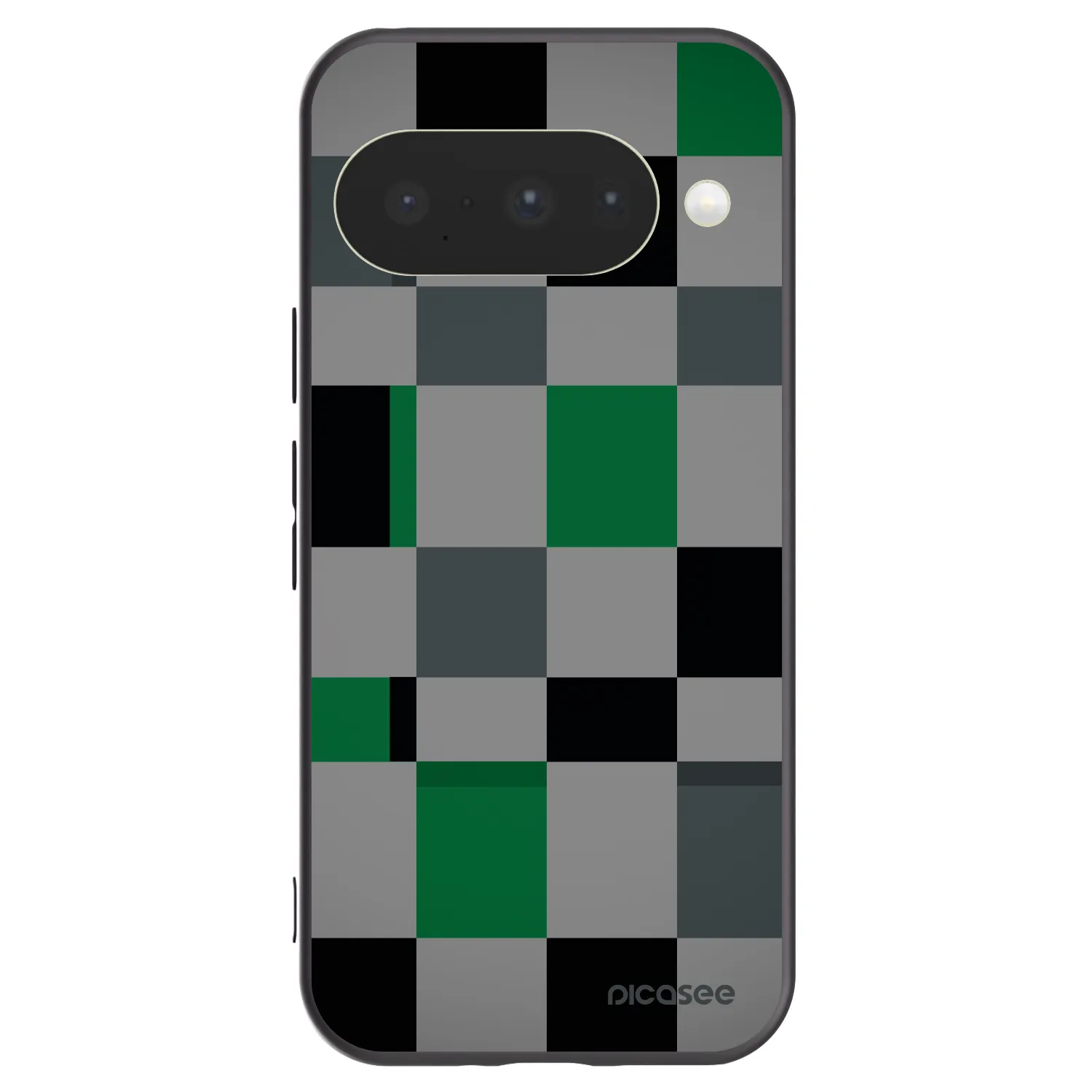Picasee silikonowe czarne etui na Google Pixel 10 - Block Grid