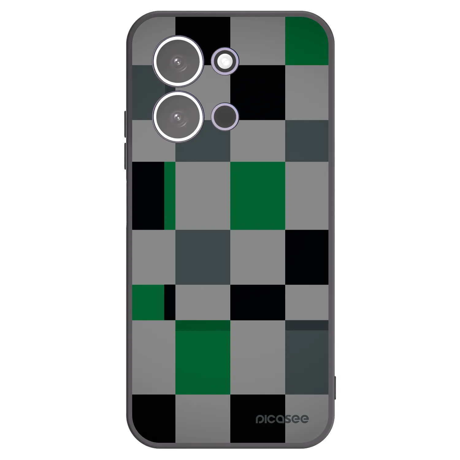 Picasee silikonowe czarne etui na Xiaomi Redmi 15C 5G - Block Grid