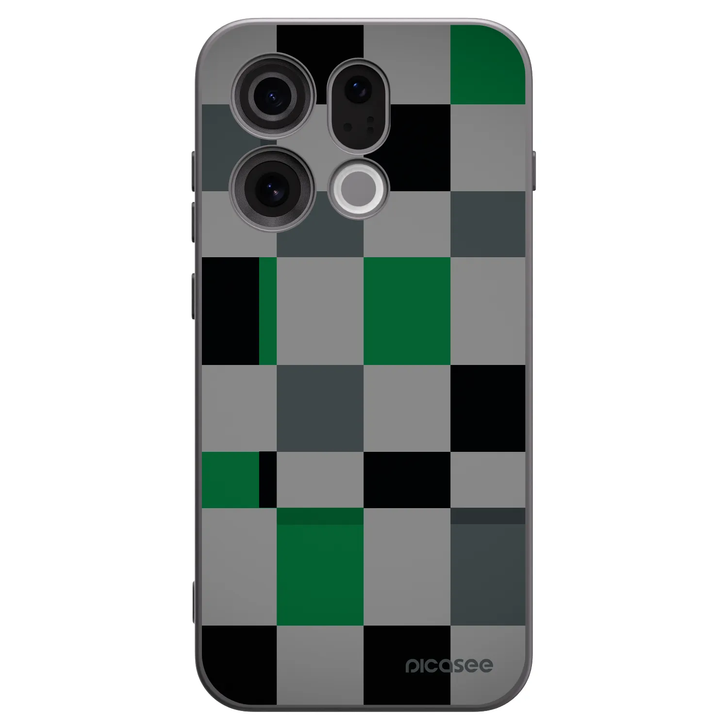 Picasee silikonowe czarne etui na OPPO Find X9 - Block Grid