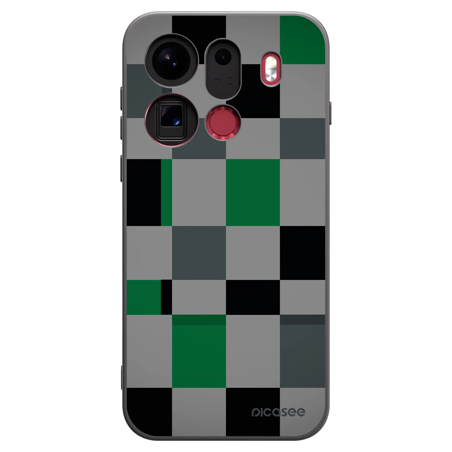 Picasee silikonowe czarne etui na OPPO Find X9 Pro - Block Grid