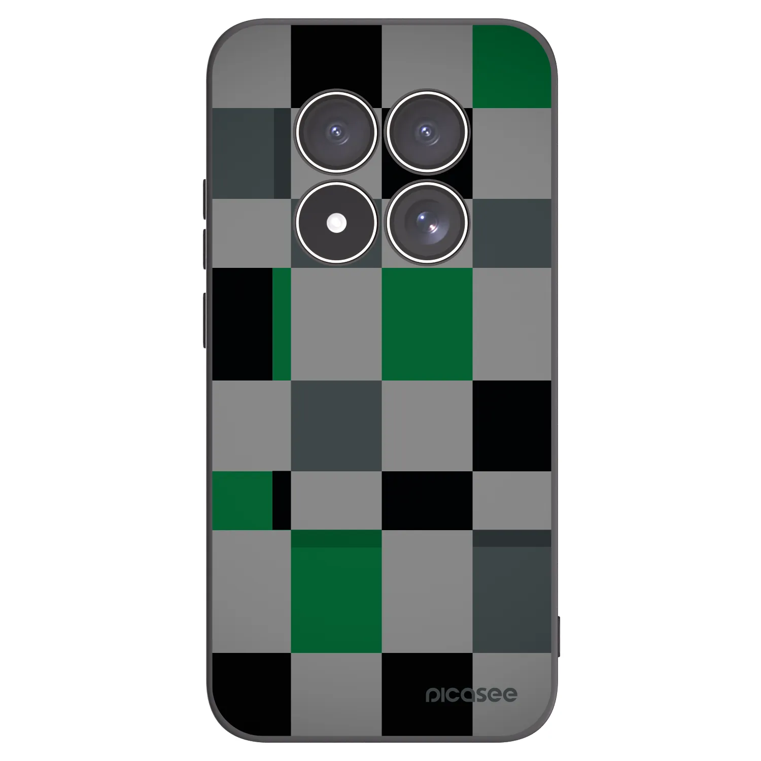 Picasee silikonowe czarne etui na Xiaomi Redmi Note 15 Pro 5G - Block Grid