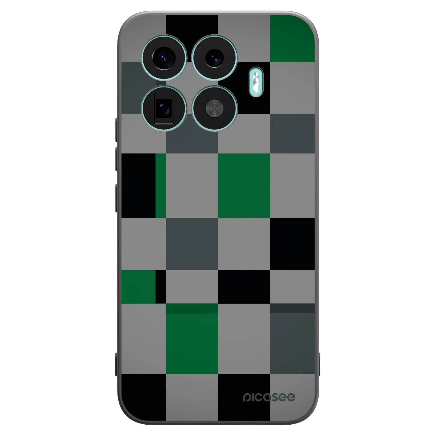 Picasee silikonowe czarne etui na Xiaomi 17T Pro - Block Grid