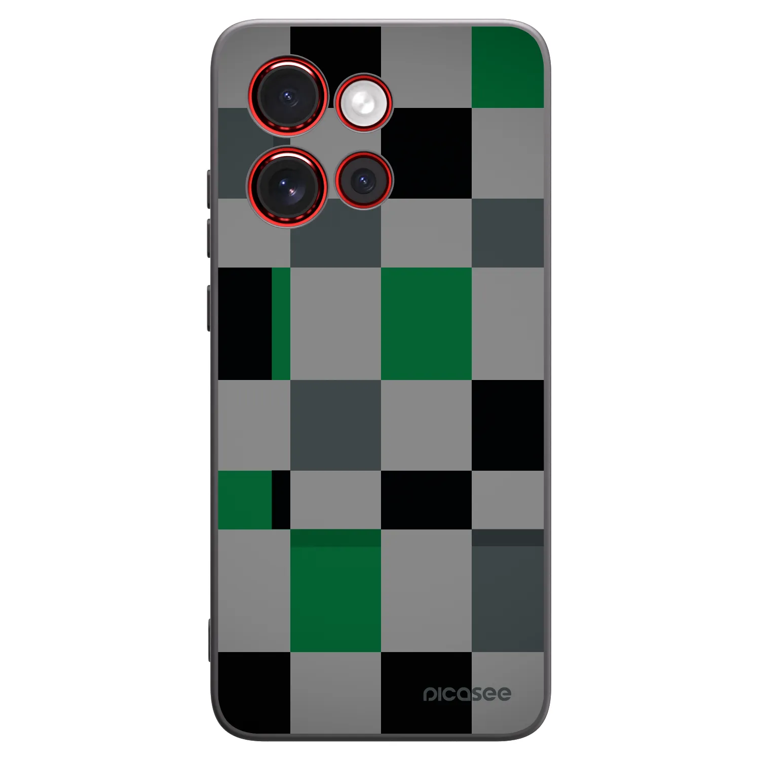 Picasee silikonowe czarne etui na Motorola Edge 60 Neo 5G - Block Grid