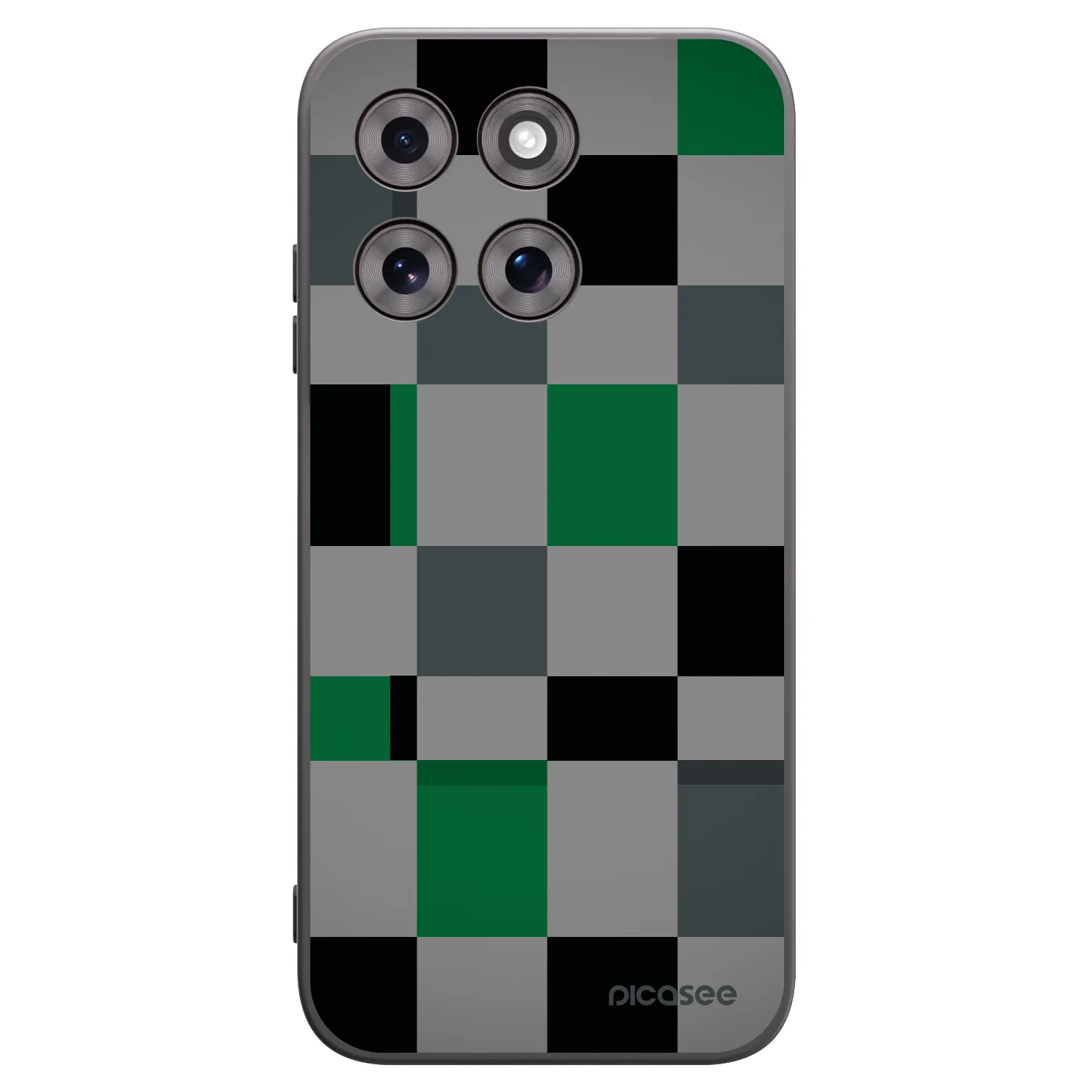 Picasee silikonowe czarne etui na Motorola Moto G77 - Block Grid