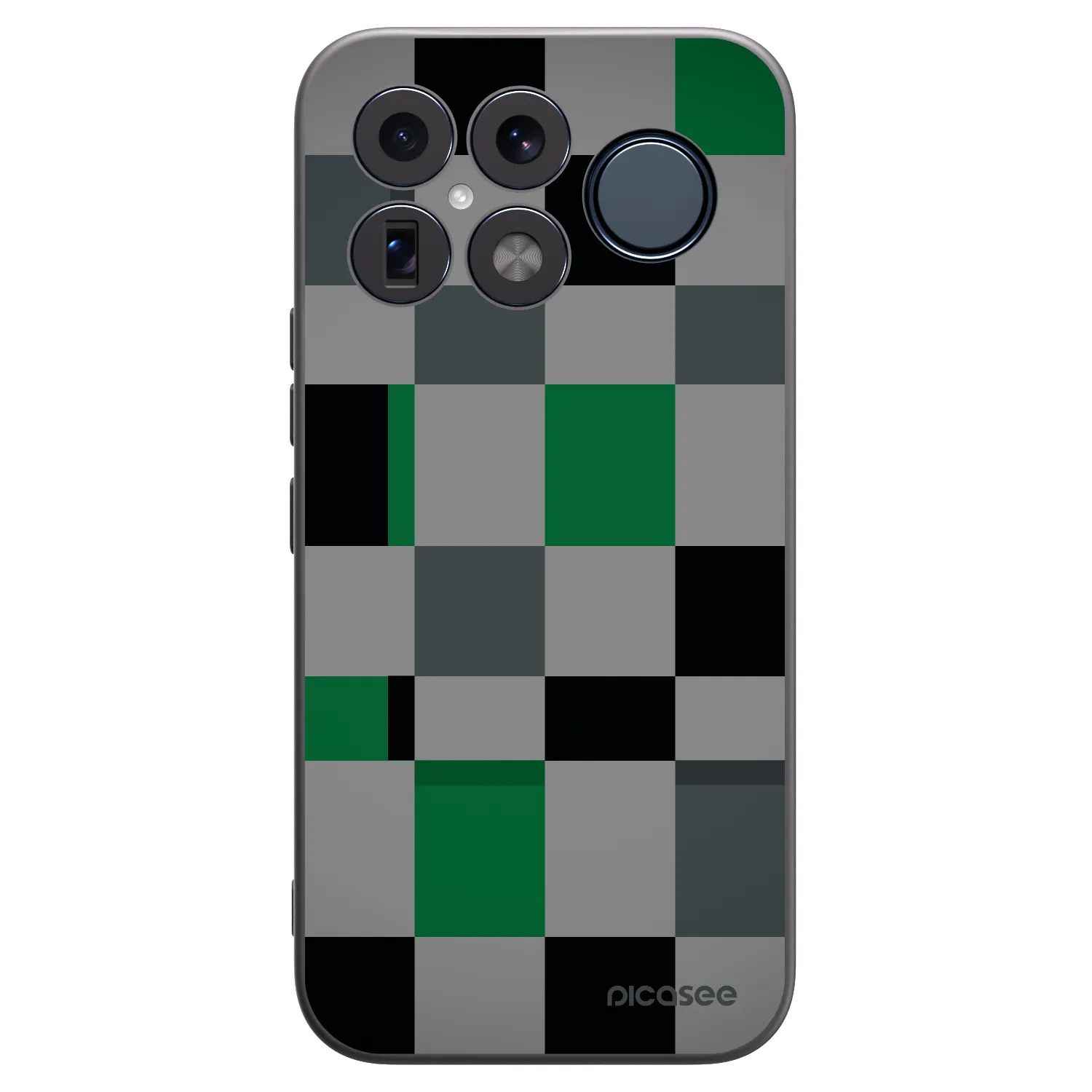 Picasee silikonowe czarne etui na Xiaomi Poco F8 Ultra - Block Grid