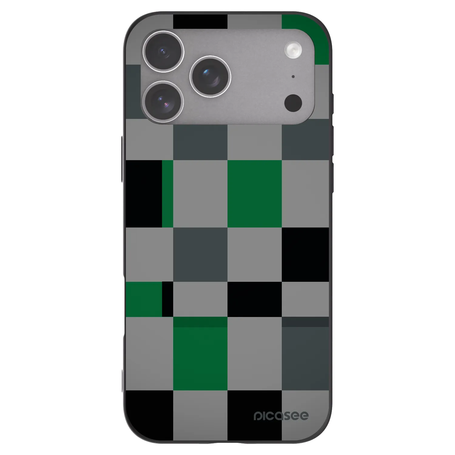 Picasee silikonowe czarne etui na Apple iPhone 18 Pro Max - Block Grid