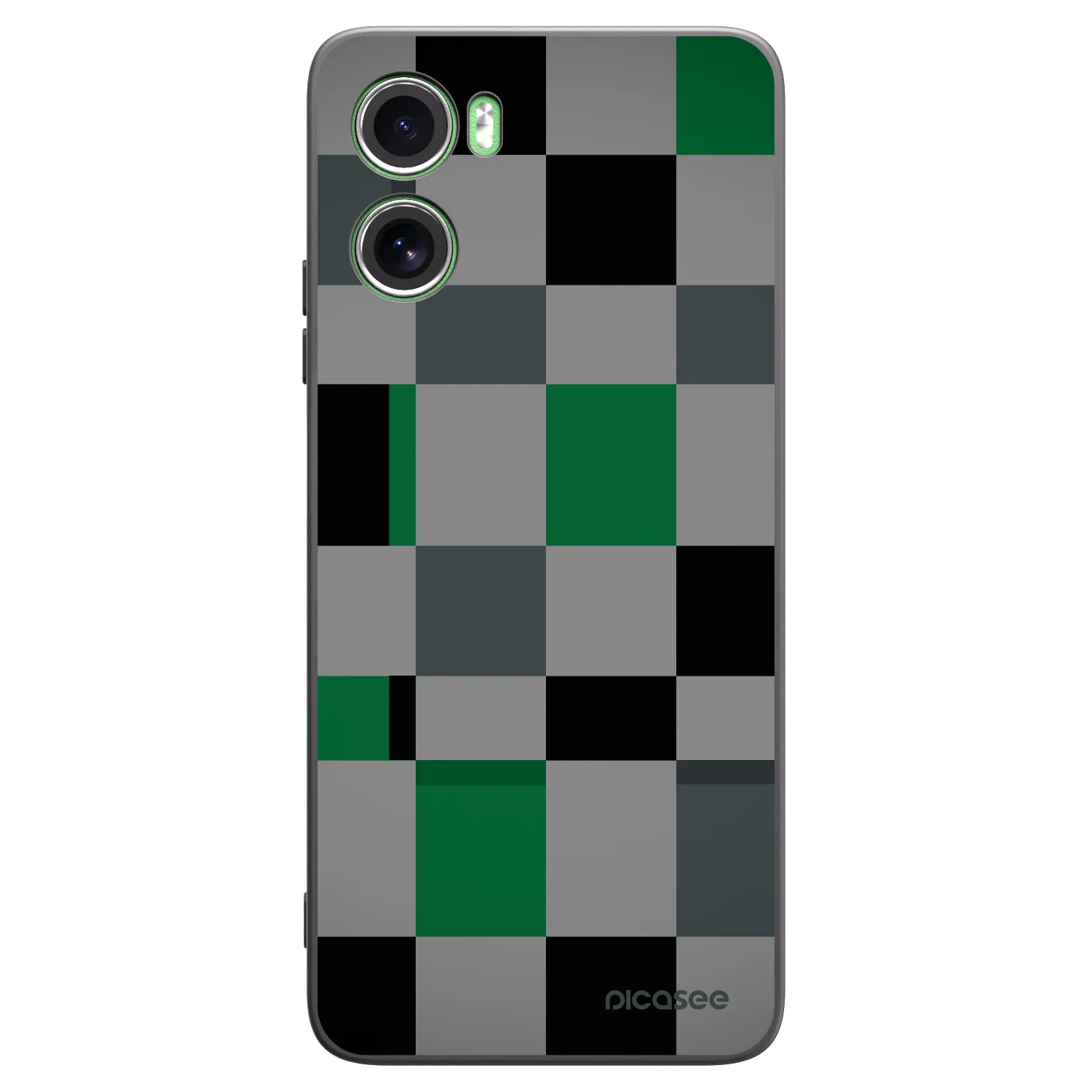 Picasee silikonowe czarne etui na Motorola Moto G06 - Block Grid