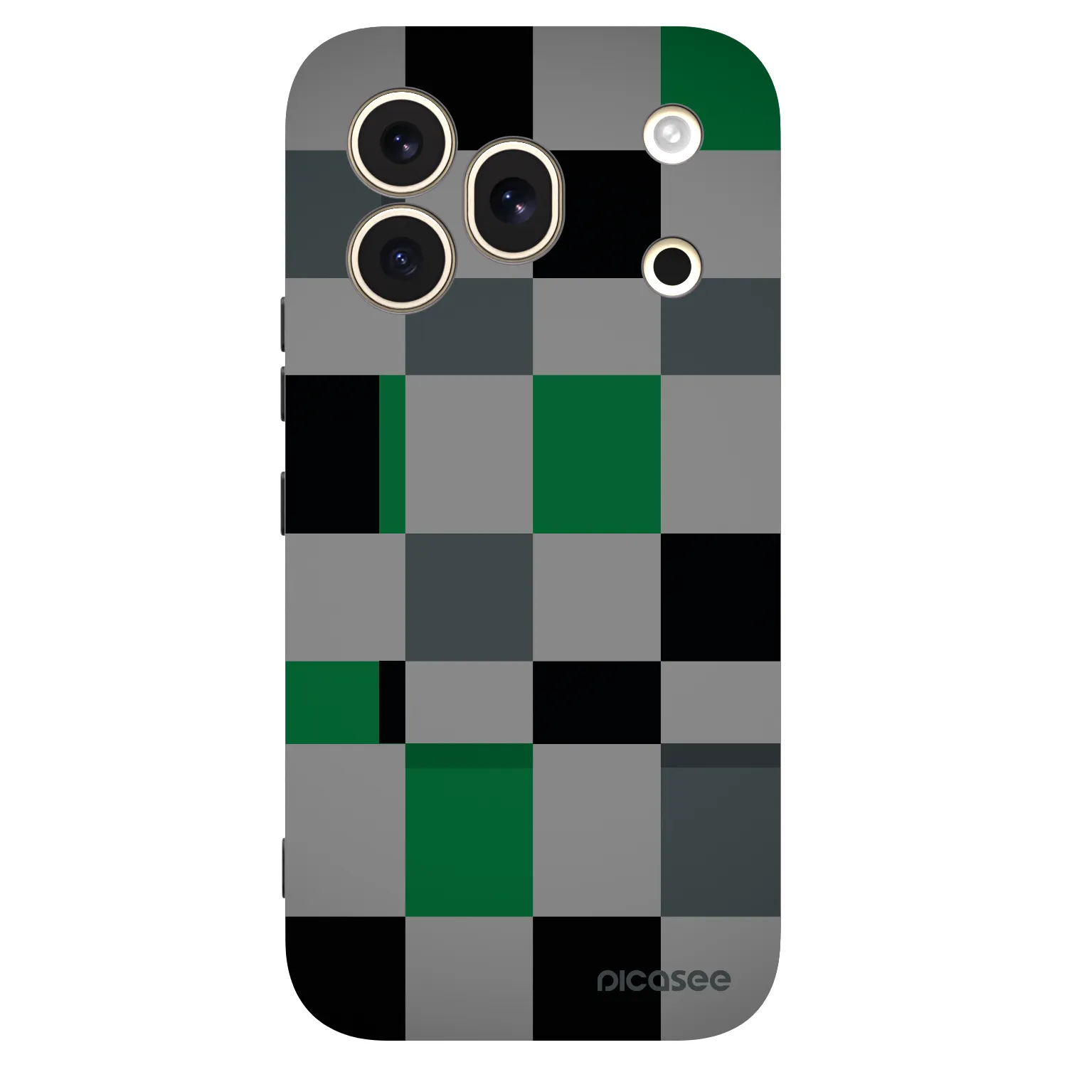 Picasee silikonowe czarne etui na Honor 600 Pro - Block Grid